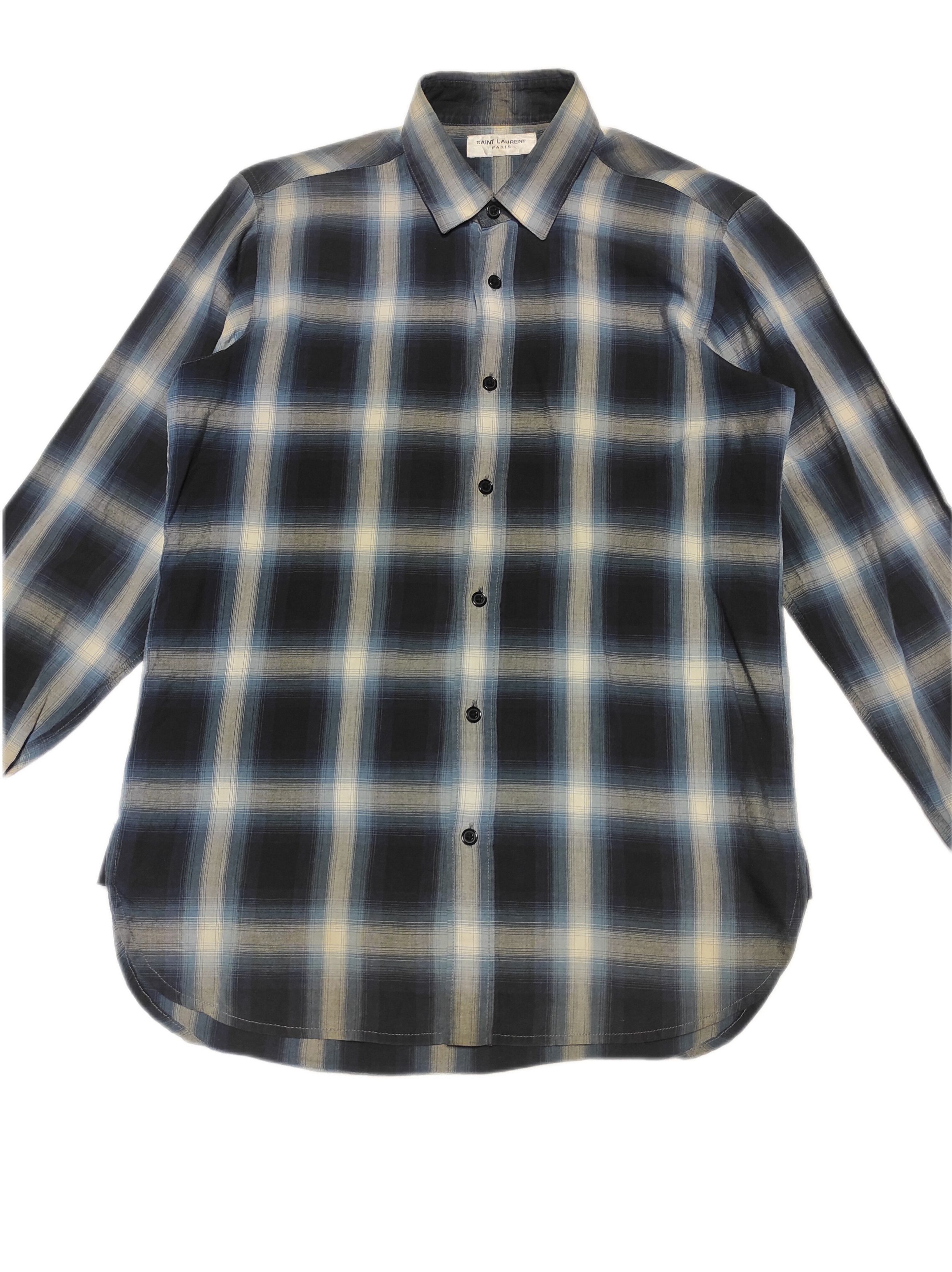 Saint Laurent Paris Beautiful Blu patern Saint Laurent Shirt Size US M / EU 48-50 / 2 - 3 Thumbnail