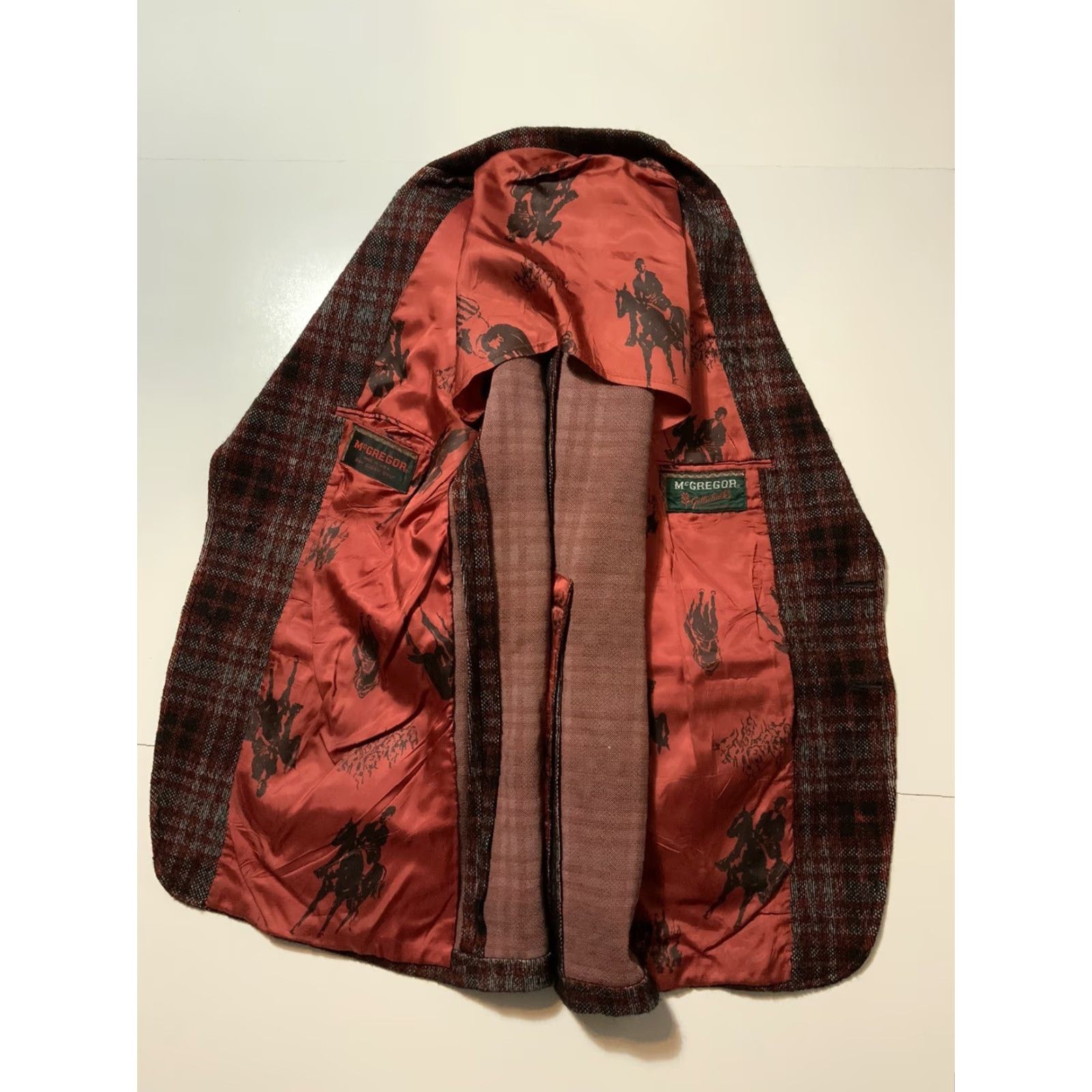 Vintage VINTAGE Mcgregor Gottschalks Shadow Plaid Wool Tweed Sports Blazer Jacket 60s 70s Size 40 Size 40R - 3 Thumbnail