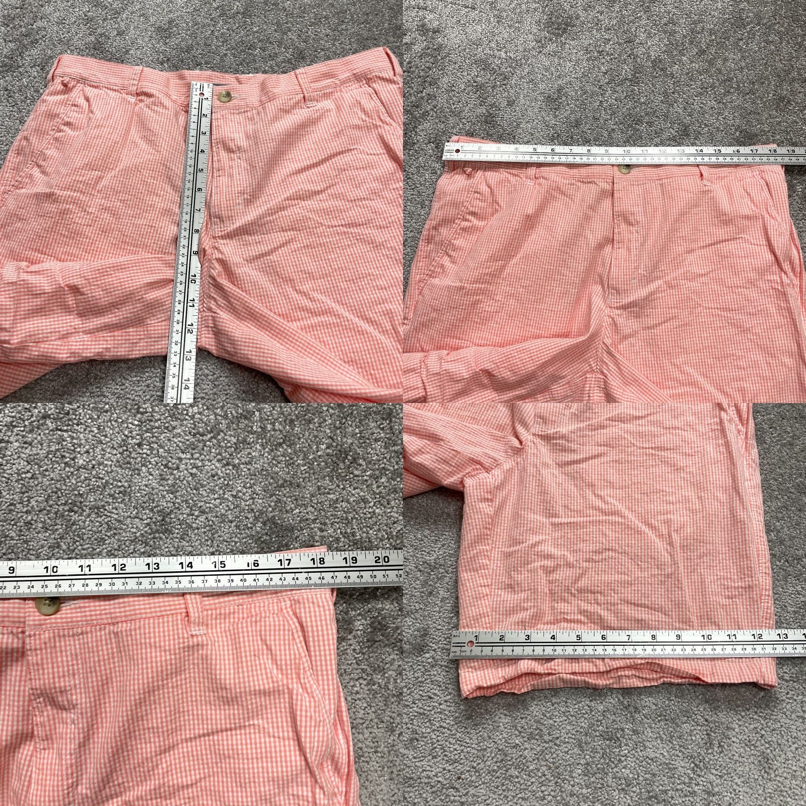 Vintage Columbia Shorts Mens 36x9 Chino Orange White Checkered Cotton PFG Super Bonehead Size US 36 / EU 52 - 8 Thumbnail