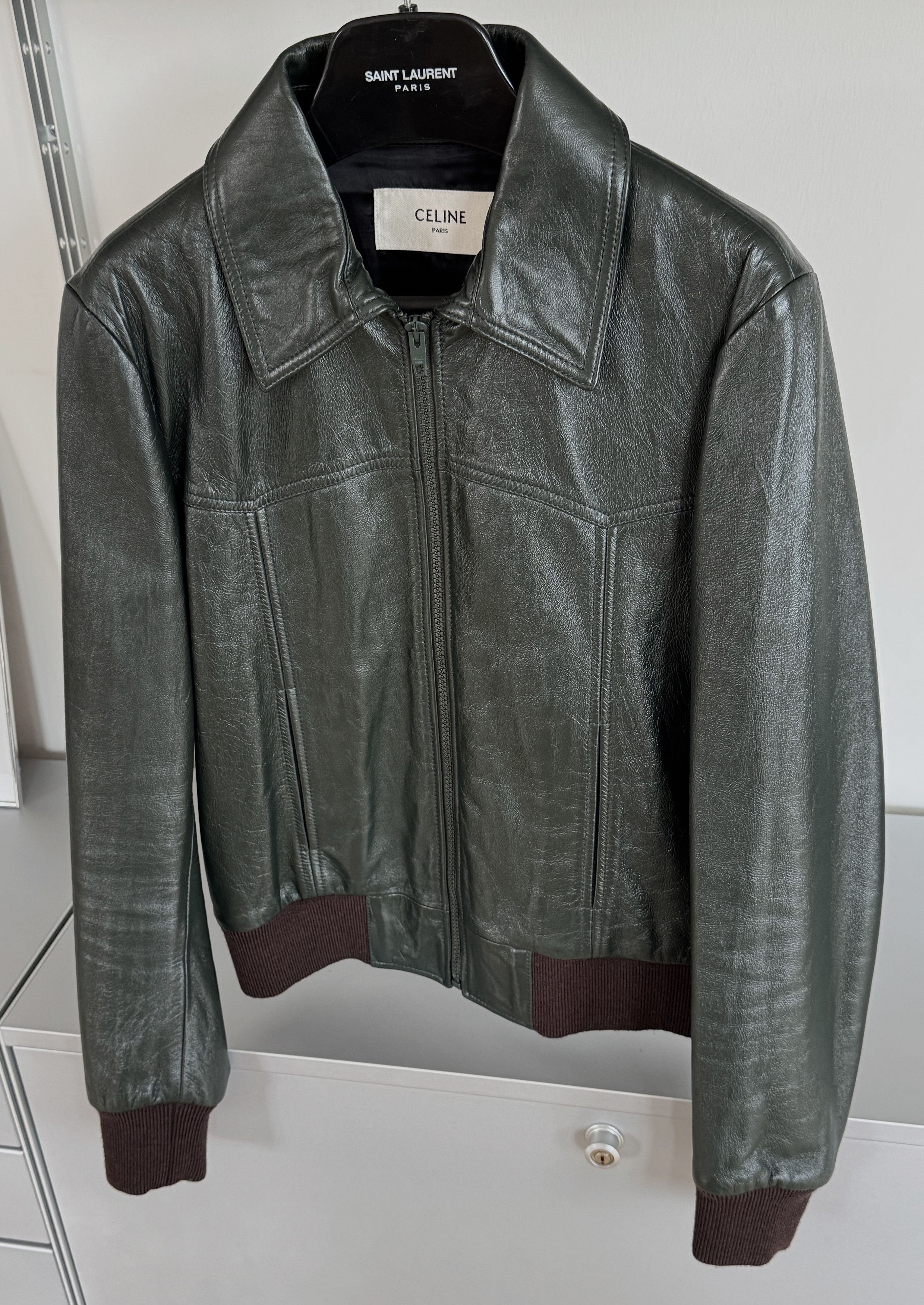 Celine × Hedi Slimane SS20 Brown Chocolate Loose Blouson Lamb