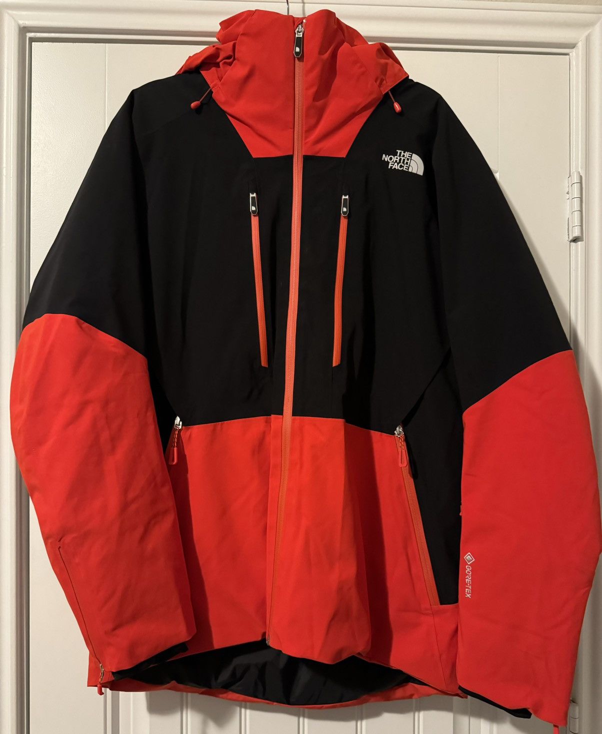 image of The North Face Gore Tex Anonym Ski Jacket in Black/Red, Men's (Size Large)