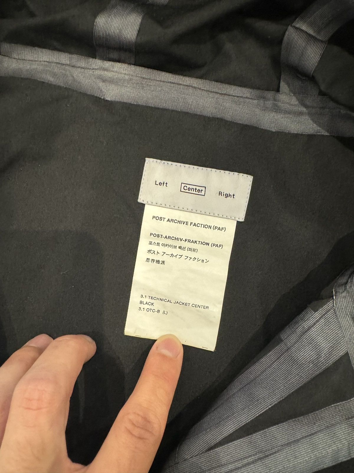 POST ARCHIVE FACTION (PAF) Post Archive Faction (PAF) 3.1 Technical Jacket Black Size US L / EU 52-54 / 3 - 3 Thumbnail