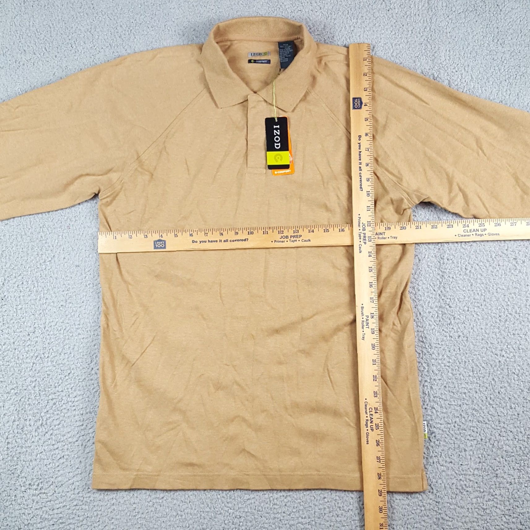 Izod VINTAGE IZOD Polo Shirt Raglan Long Sleeve Collared Knit 90s Preppy Brown Beige Khaki Mens Size M Size US M / EU 48-50 / 2 - 7 Thumbnail
