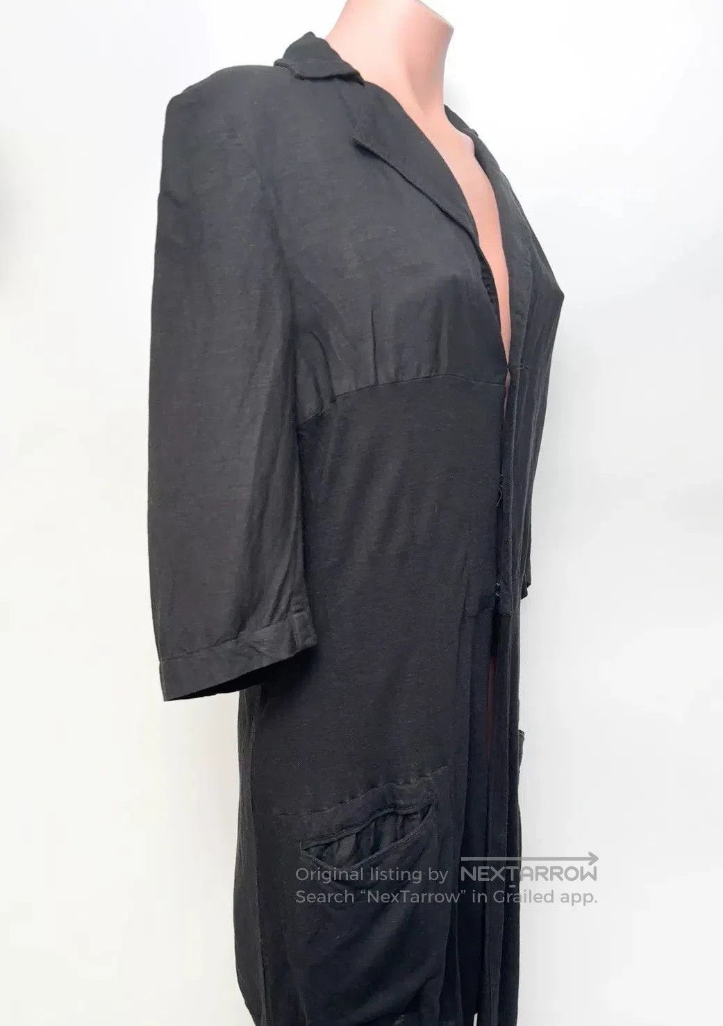 Y's Y's Mixed Material Long Cardigan Dress. Size M / US 6-8 / IT 42-44 - 3 Thumbnail
