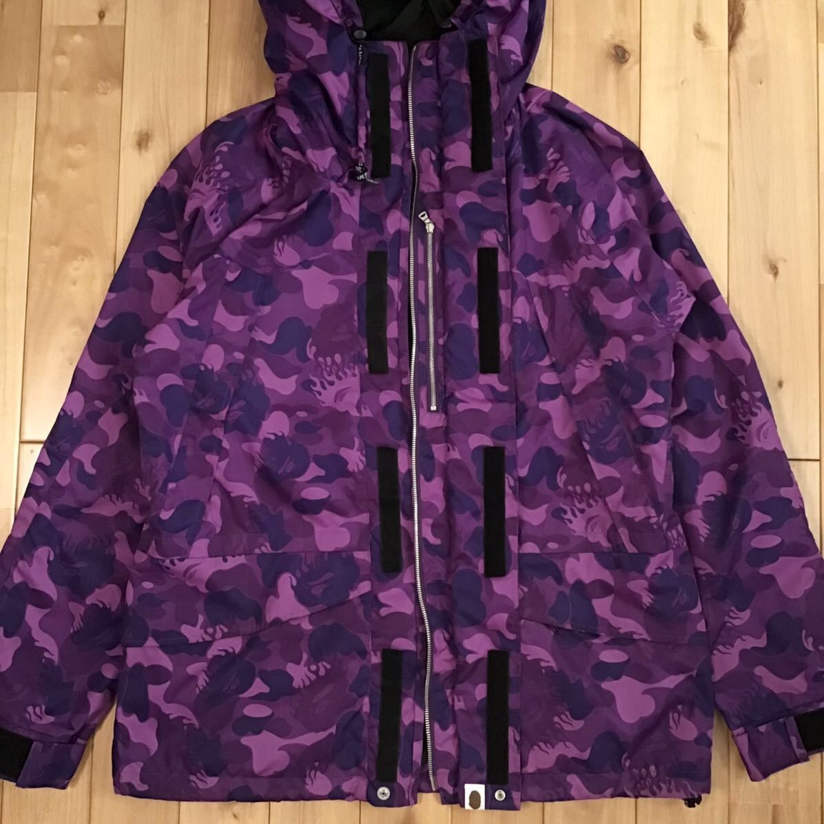 BAPE Fire camo purple snowboard jacket flame a bathing ape