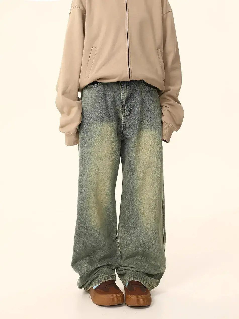 Japanese Brand Retro loose straight leg wide leg jeans Size US 32 / EU 48 - 3 Thumbnail