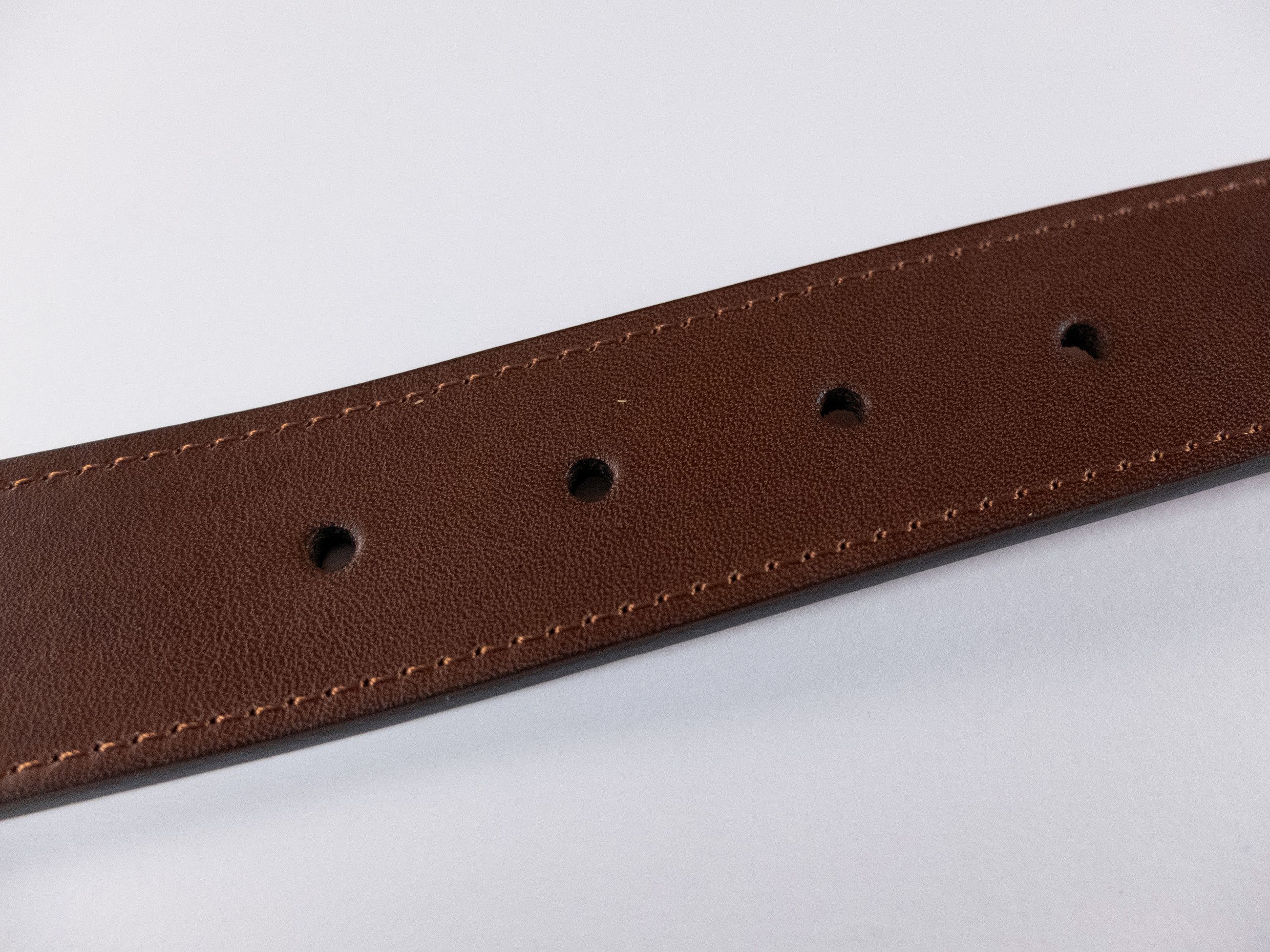 Berluti BERLUTI brown contrast stitch classic leather belt 90 Size 36 - 8 Thumbnail