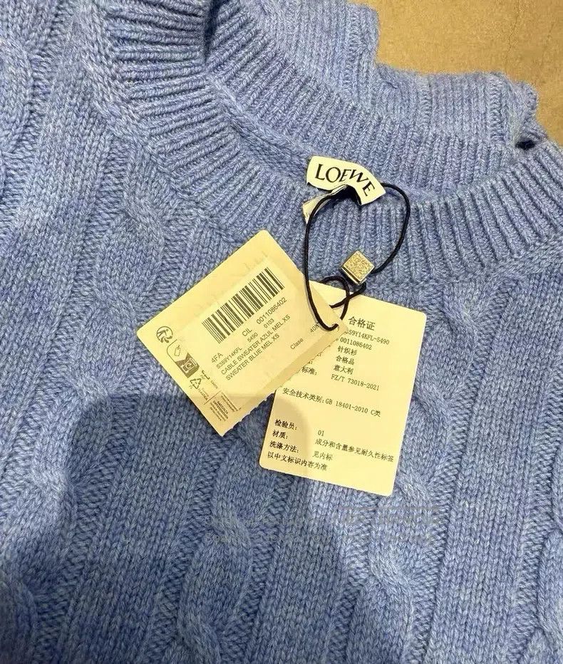 Loewe Loewe Blue Cable Knit Sweater Size XS / US 0-2 / IT 36-38 - 4 Thumbnail