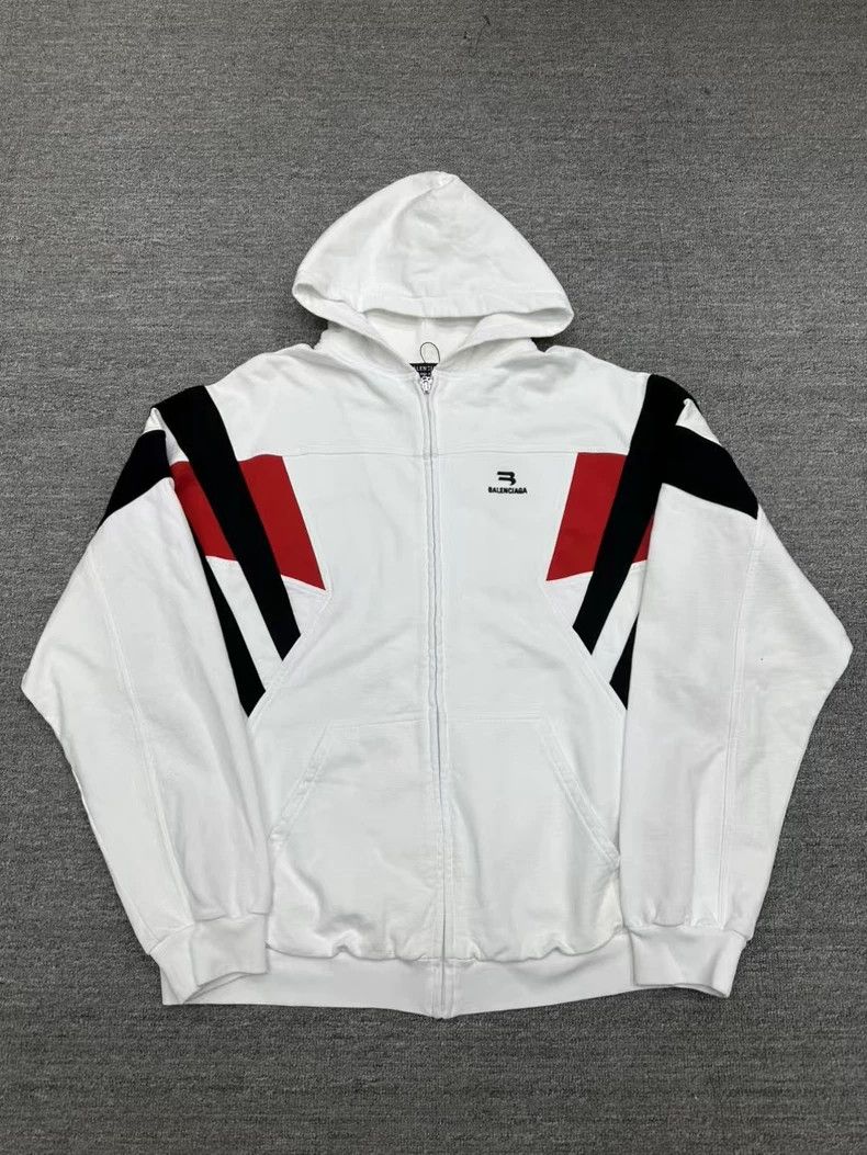 Balenciaga Balenciaga White and red embroidered monogram sweatshirt Size US M / EU 48-50 / 2 - 1 Thumbnail