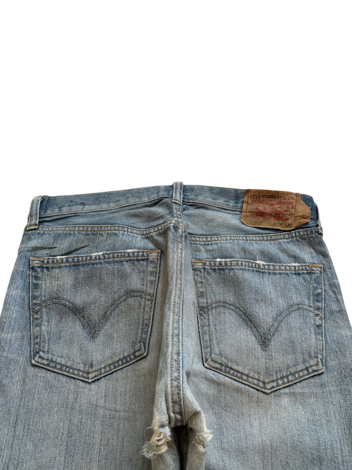 Levi's Vintage 90s Levis 501 Blue Wash Distressed Loose Baggy Jeans Size US 34 / EU 50 - 8 Thumbnail