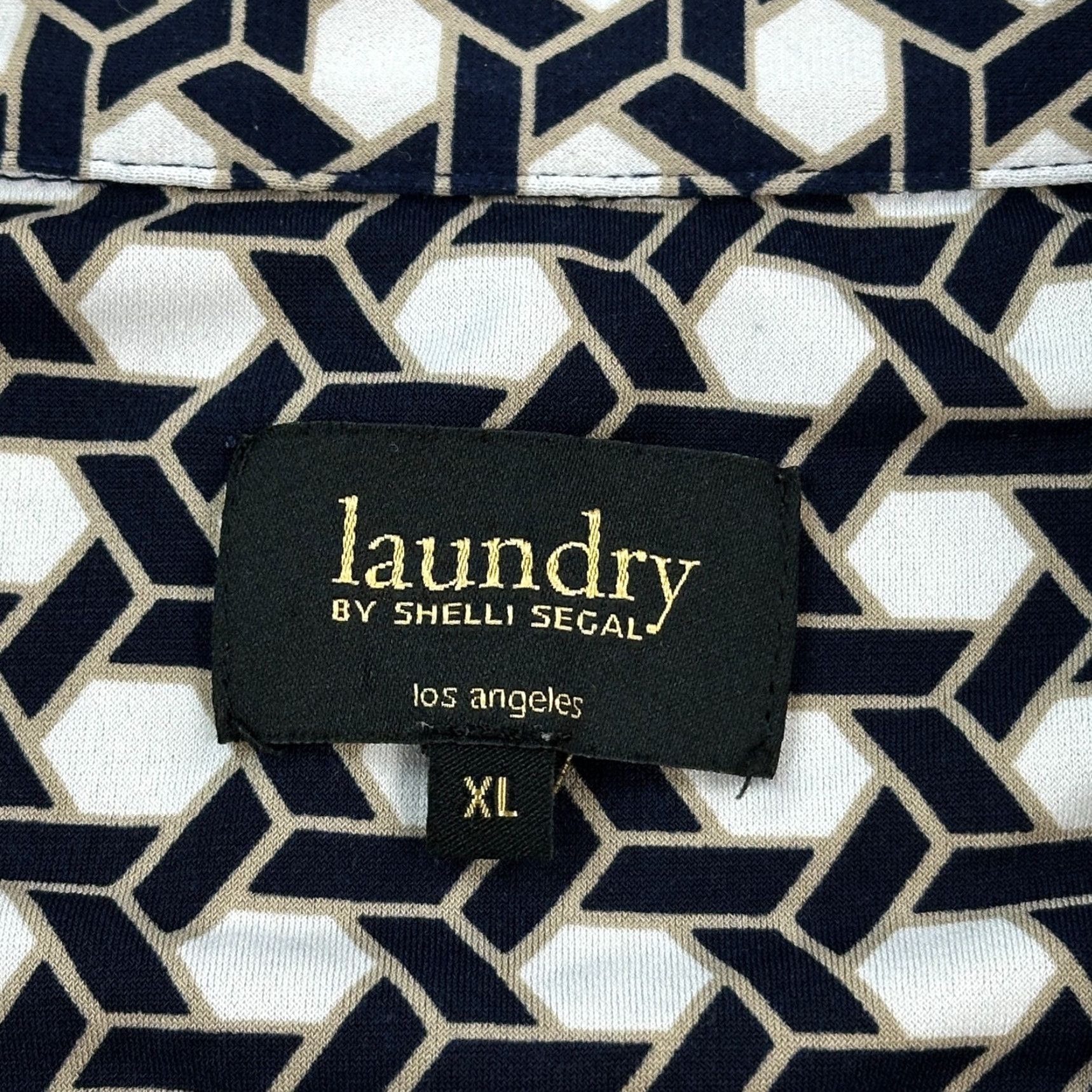 Laundry by Shelli Segal Laundry by Shelli Segal Dress Women’s XL Navy White Geometric Tunic Stretch Dress Size XL / US 12-14 / IT 48-50 - 3 Thumbnail