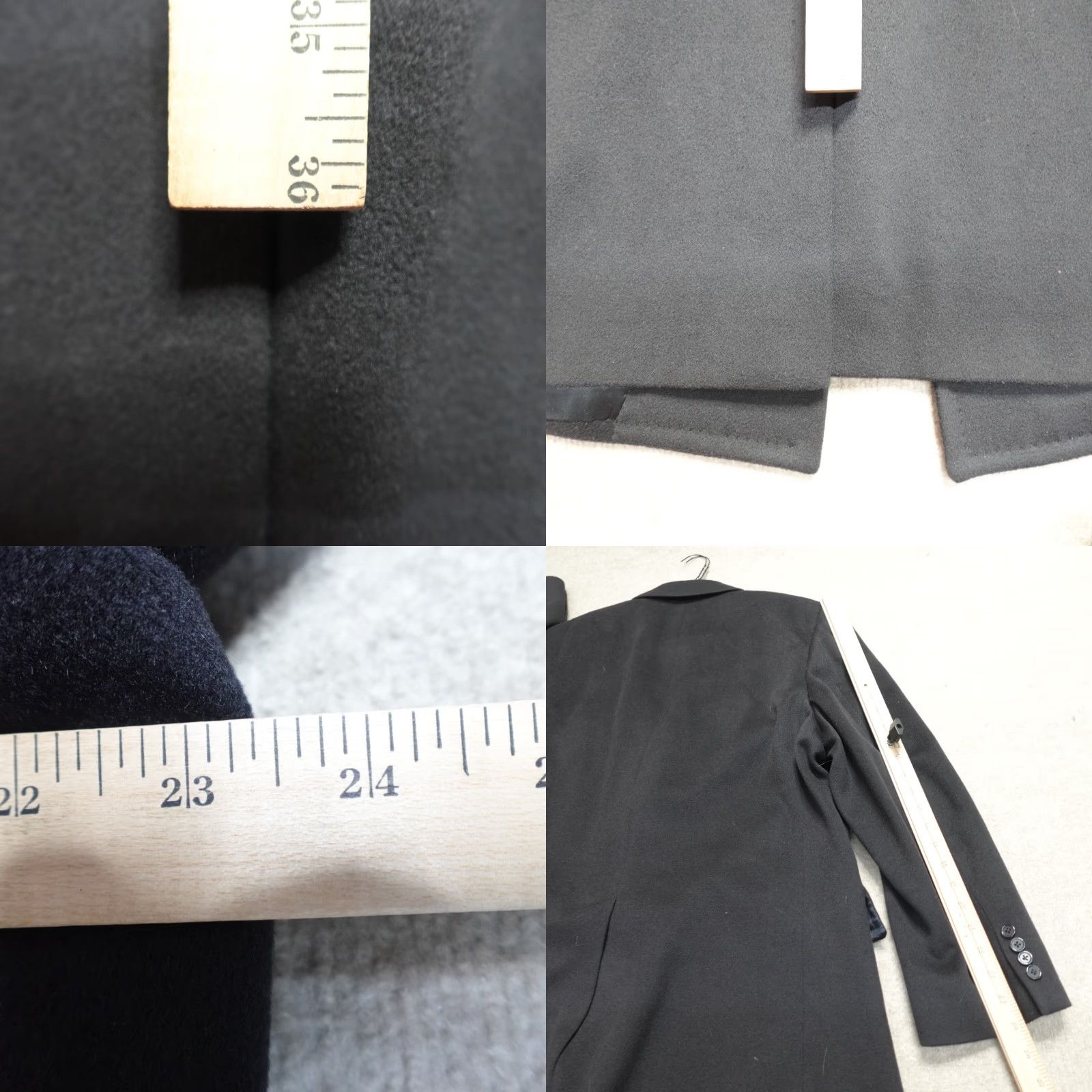 Hart Schaffner Marx VINTAGE Hart Schaffner Marx Overcoat Jacket 46 Black Solid Wool Gold Trumpeter Mens Size US S / EU 44-46 / 1 - 8 Thumbnail