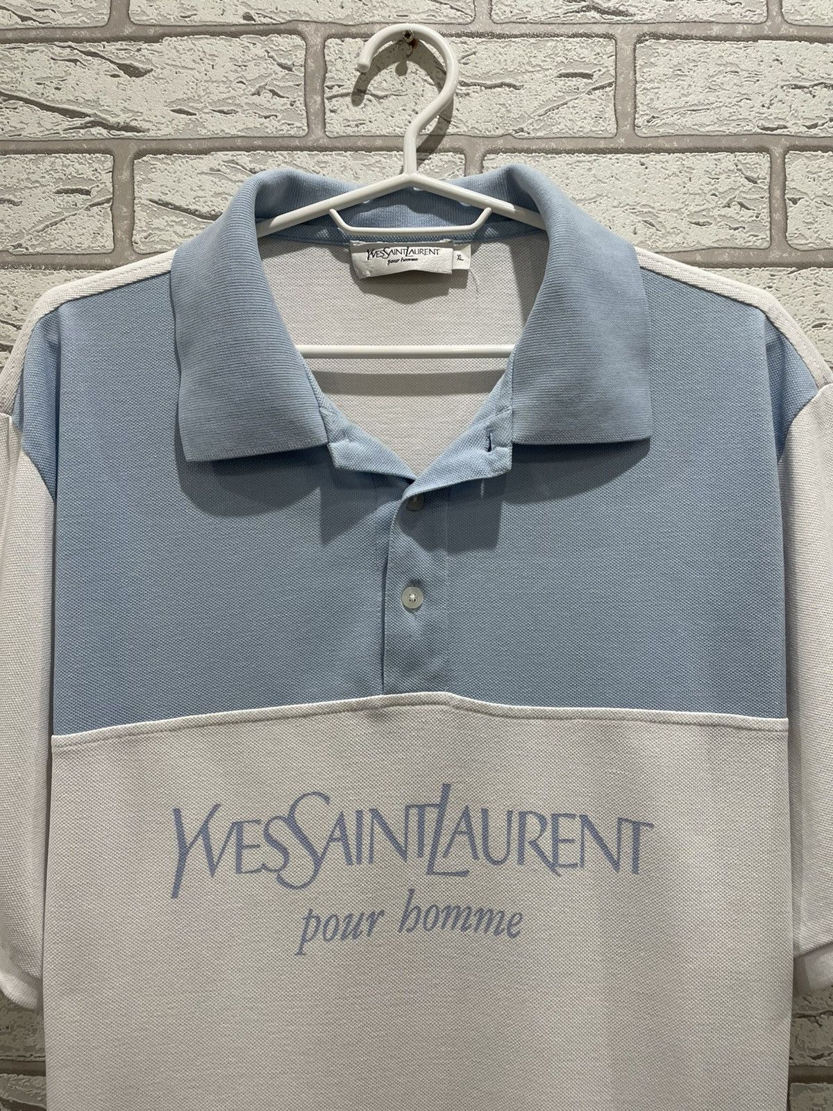 Yves Saint Laurent YSL Yves Saint Laurent Big Logo Polo T Shirt Tee Size US XL / EU 56 / 4 - 4 Thumbnail