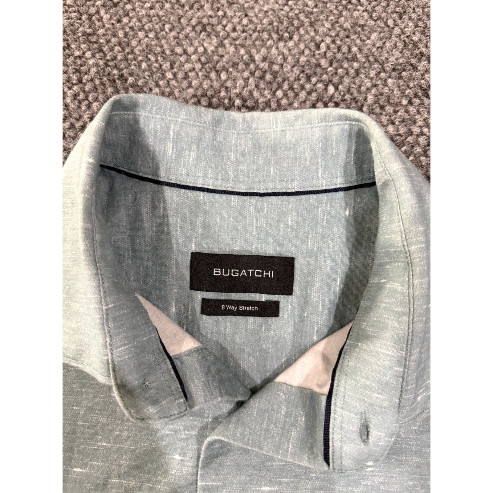 BUGATCHI BUGATCHI Button-Up Shirt Mens L Green 8 Way Stretch Casual Shirt Size US L / EU 52-54 / 3 - 3 Thumbnail