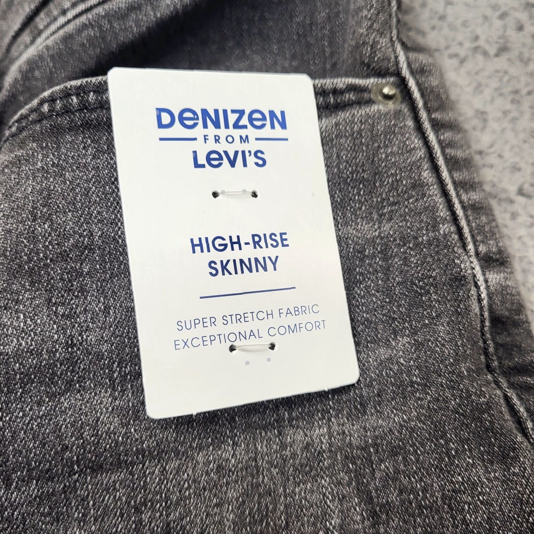 Denizen NWT Levi's Denizen Jeans Womens 18M 34x30 Charcoal Grey High Rise Skinny Denim Jeans Womens Men’s issue? Size 40" / US 18 - 6 Thumbnail