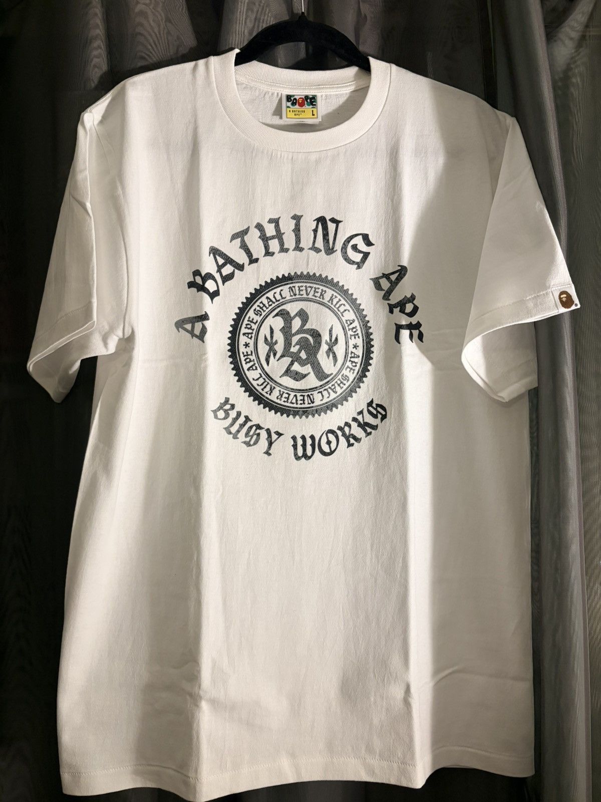 Bape BAPE "Busy Works" Gothic Logo Tee - White - Size Large Size US L / EU 52-54 / 3 - 1 Thumbnail