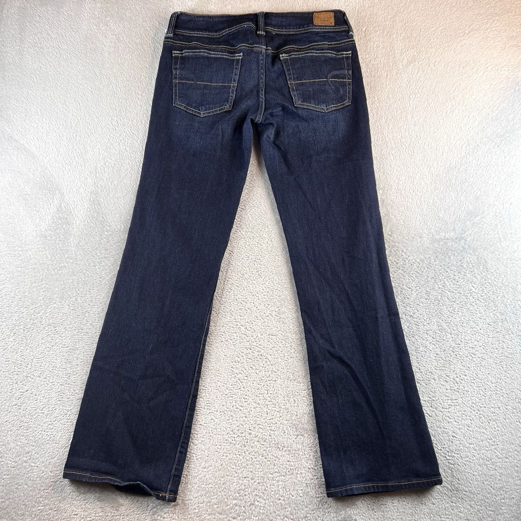American Eagle Outfitters VINTAGE American Eagle Jeans Slim Bootcut Dark Wash Low Rise 6 Short 32x28 Womens Mens Girls Boys Size 28" / US 6 / IT 42 - 2 Thumbnail