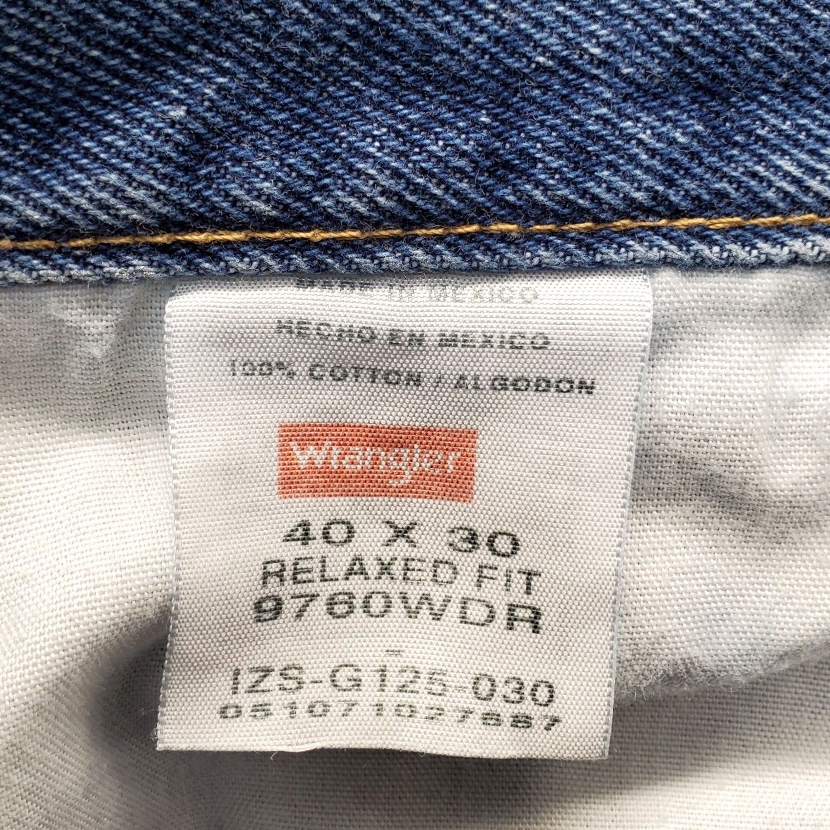 Wrangler Wrangler Jeans Mens 40 Blue 40x30 Premium Denim Relaxed Fit Straight Leg 9760WDR Size US 40 / EU 56 - 7 Thumbnail
