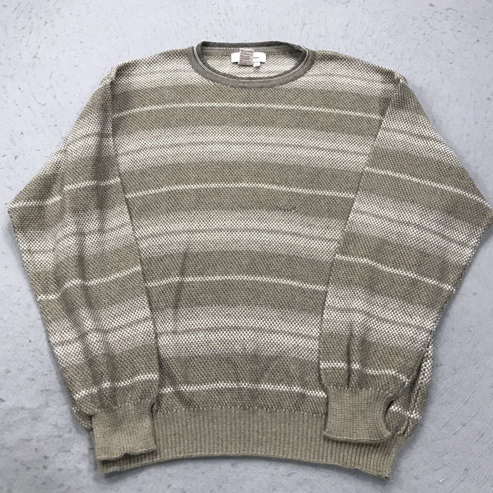 Ermenegildo Zegna Ermenegildo Zegna Sweater Mens Small 48 Brown Striped Knit Crewneck Pullover Size US S / EU 44-46 / 1 - 2 Thumbnail