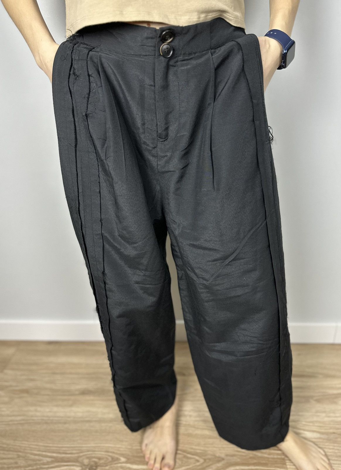 Aleksandr Manamis Aleksandr Manamis linen Stripe Avant Garde Cotton pants Size 25" / US 0 / IT 36 - 3 Thumbnail