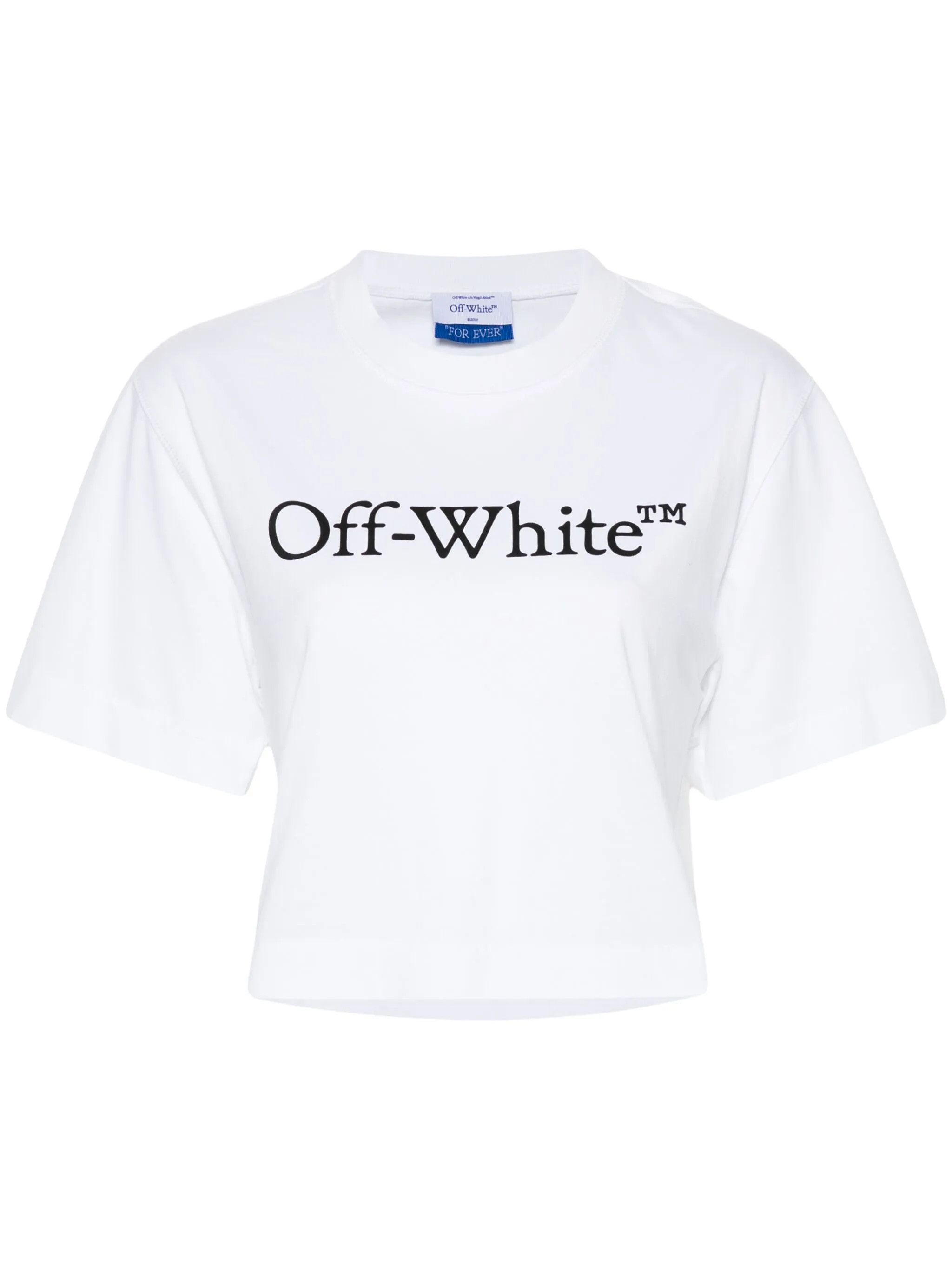 Off-White o1gr1nt0425 Thick Need Space Crop T-Shirt in White Size S / US 4 / IT 40 - 1 Thumbnail