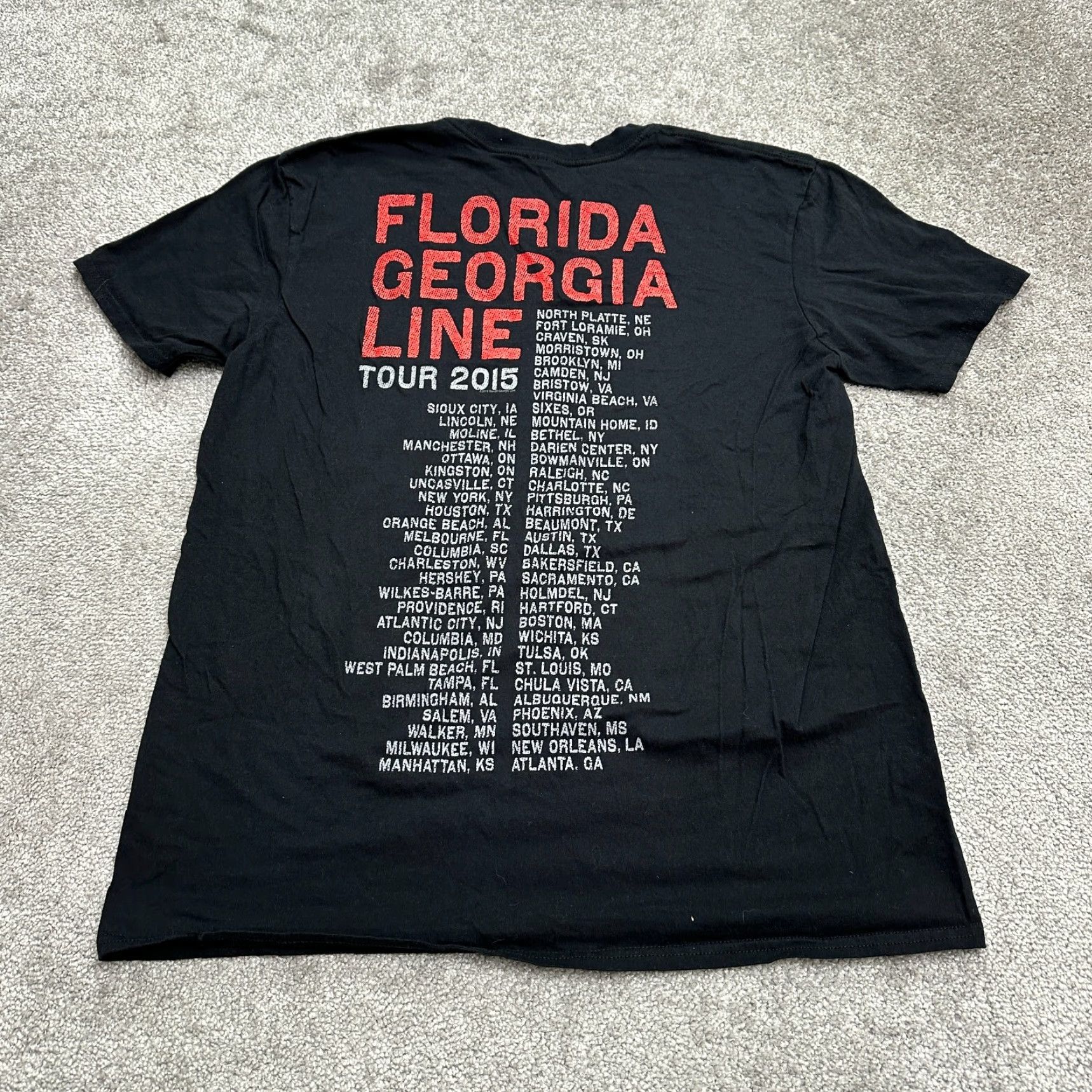 Gildan VINTAGE Gildan Softstyle T-Shirt Mens XL Black Florida George Line Tour 2015 Tee Band Rock Size US XL / EU 56 / 4 - 2 Thumbnail