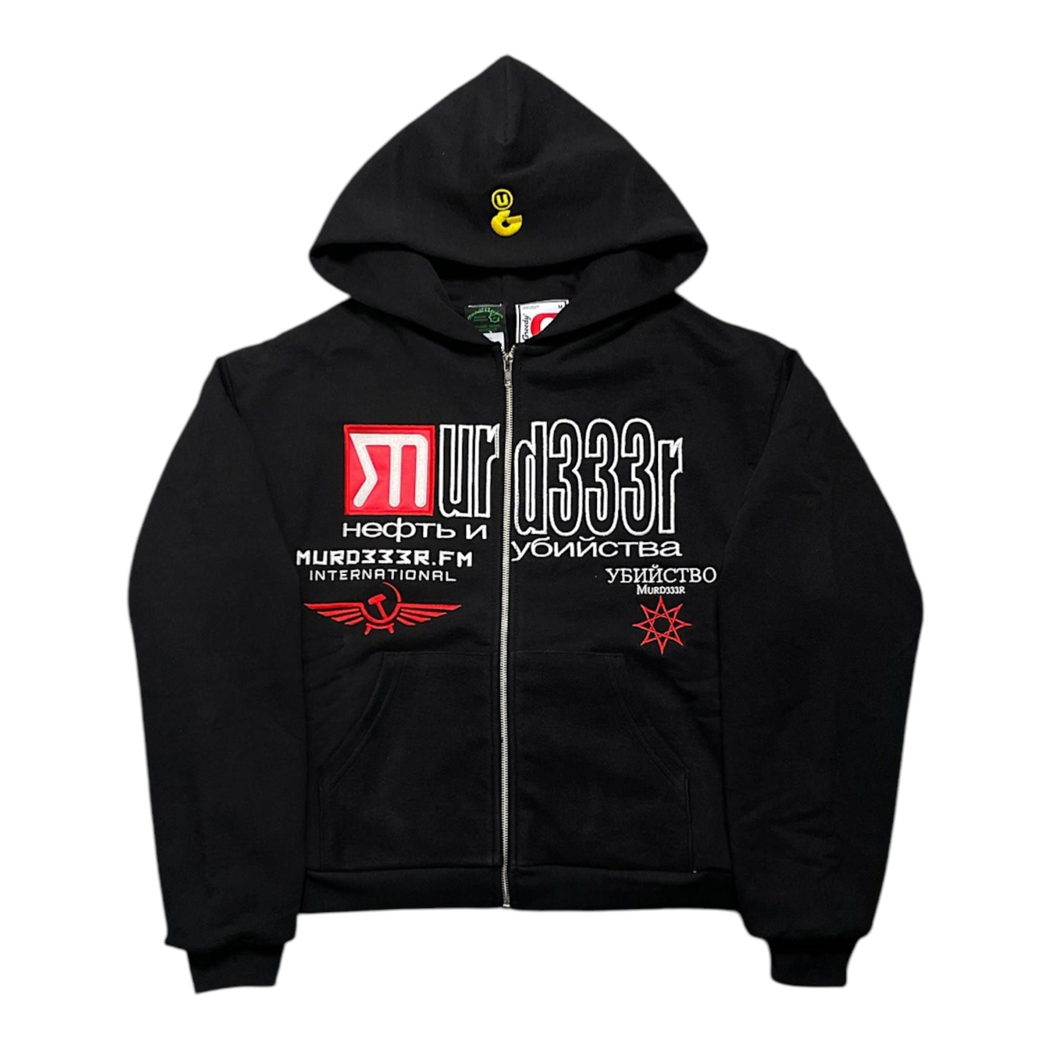 murd333r.fm x Greedy Unit Double Layer Hooded Sweatshirt Black Multi Size US S / EU 44-46 / 1 - 1 Thumbnail