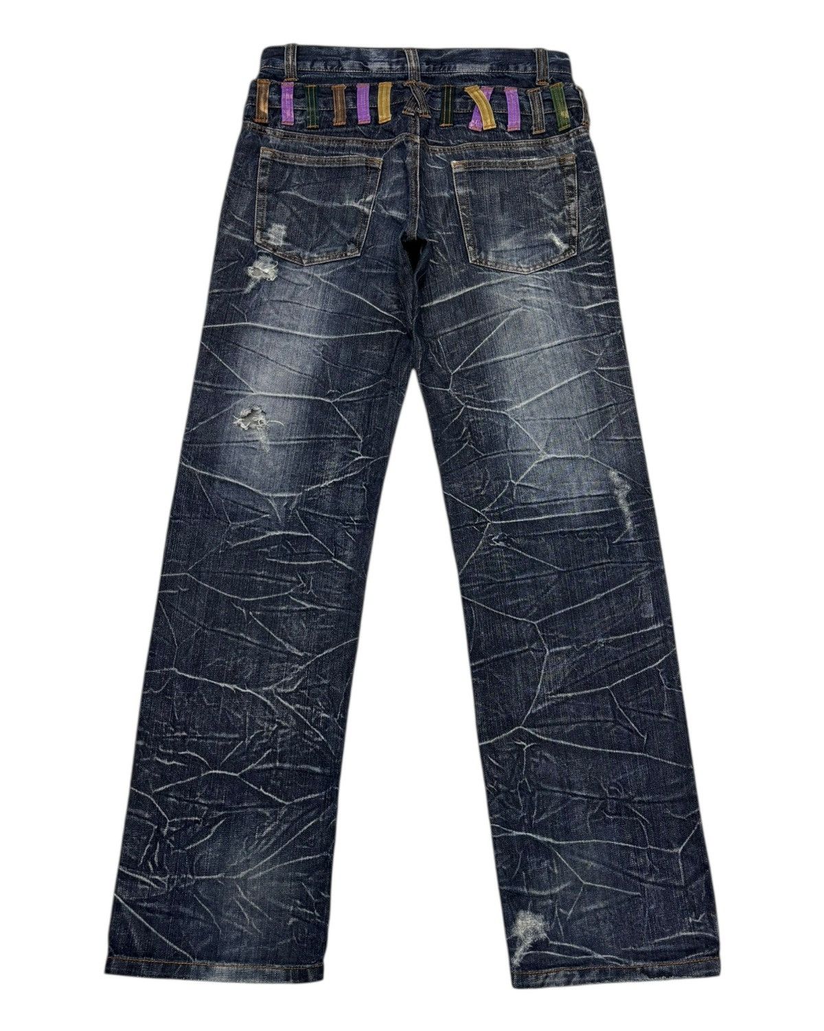 Hysteric Glamour × If Six Was Nine × Seditionaries NYLAUS DOUBLE WAIST WHISKER DISTRESSED DENIM JEANS Size US 31 - 2 Thumbnail