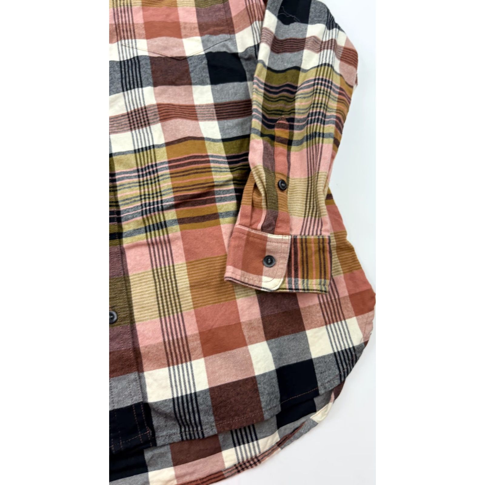 Madewell Madewell Shirt Womens Small Plaid Button-Up Long Sleeve Curved Hem Soft Multicolor Pattern Button Front Stretch Size S / US 4 / IT 40 - 4 Thumbnail