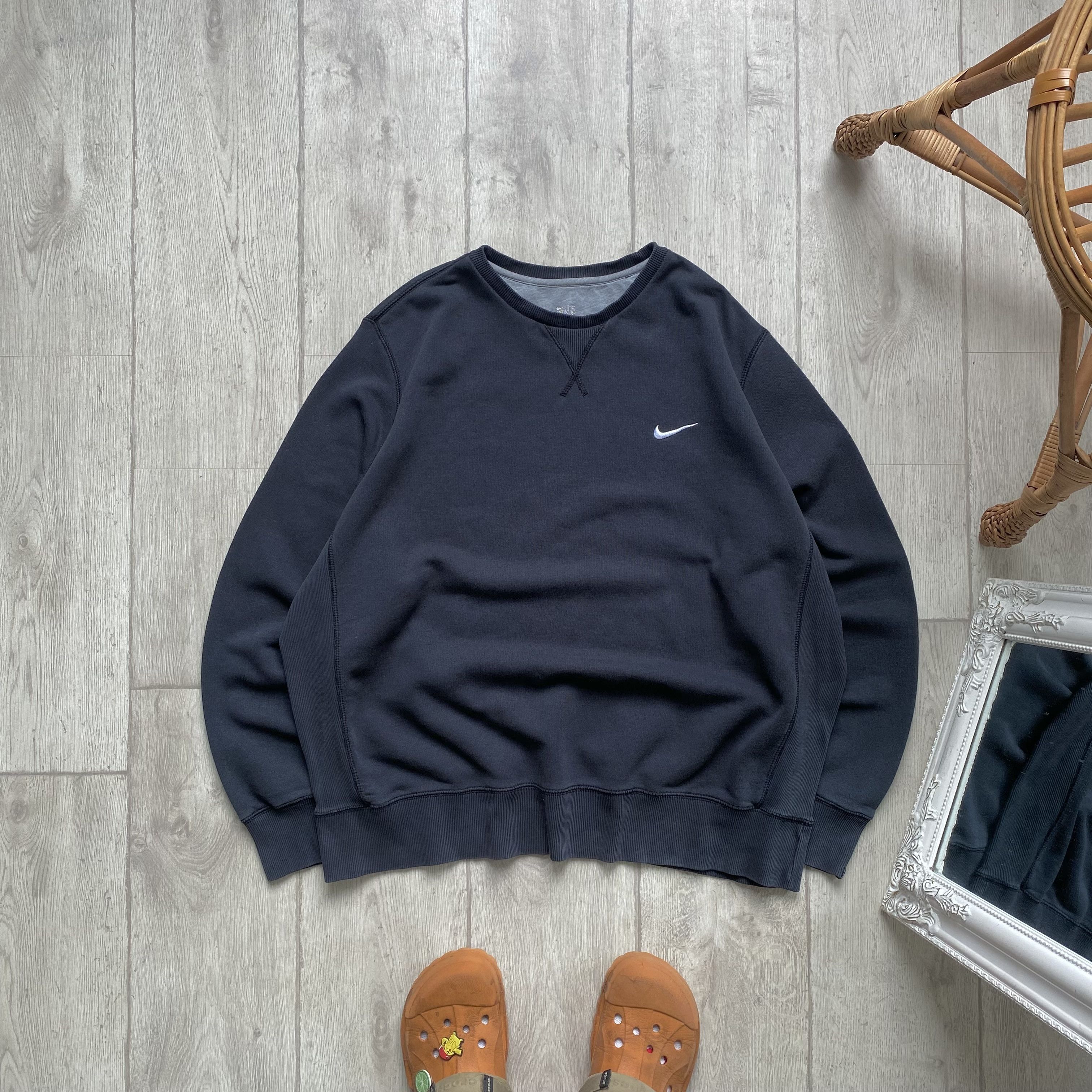 Nike 🩶Vintage 00s Faded Nike Boxy Sweatshirt mini swoosh Y2K Size US XXL / EU 58 / 5 - 1 Thumbnail