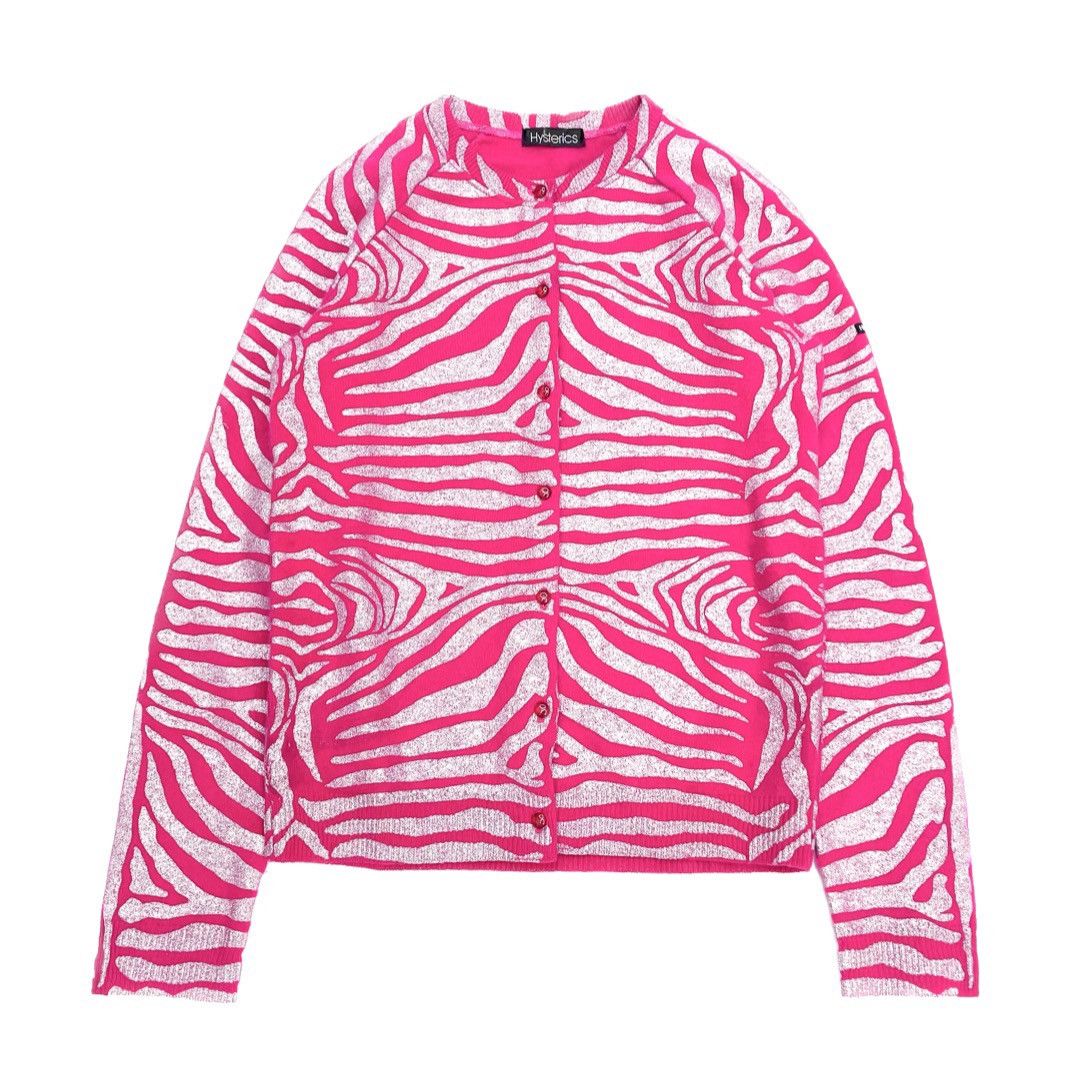image of 1990S Hysteric Glamour Zebra Cardigan in Pink, Women's