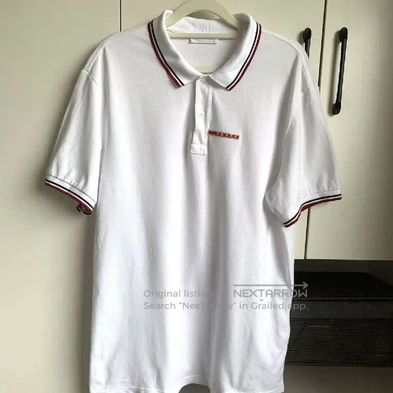 Prada Prada Men's White Cotton Short Sleeve Polo. Size US XXL / EU 58 / 5 - 1 Thumbnail