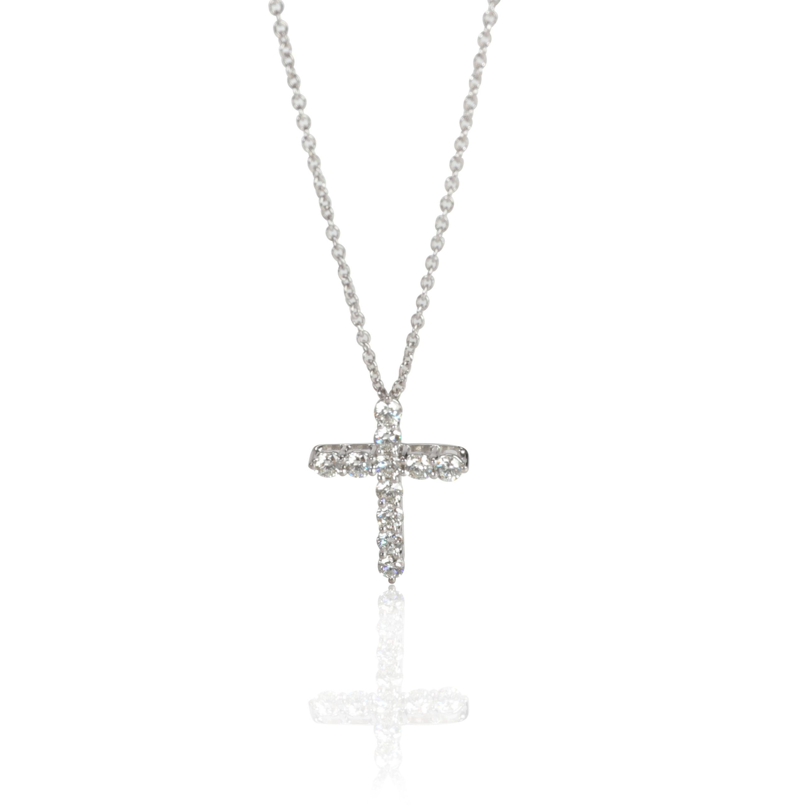 image of Tiffany Co Tiffany & Co. Diamond Cross Pendant In Platinum 0.44 Ctw in Gold, Women's