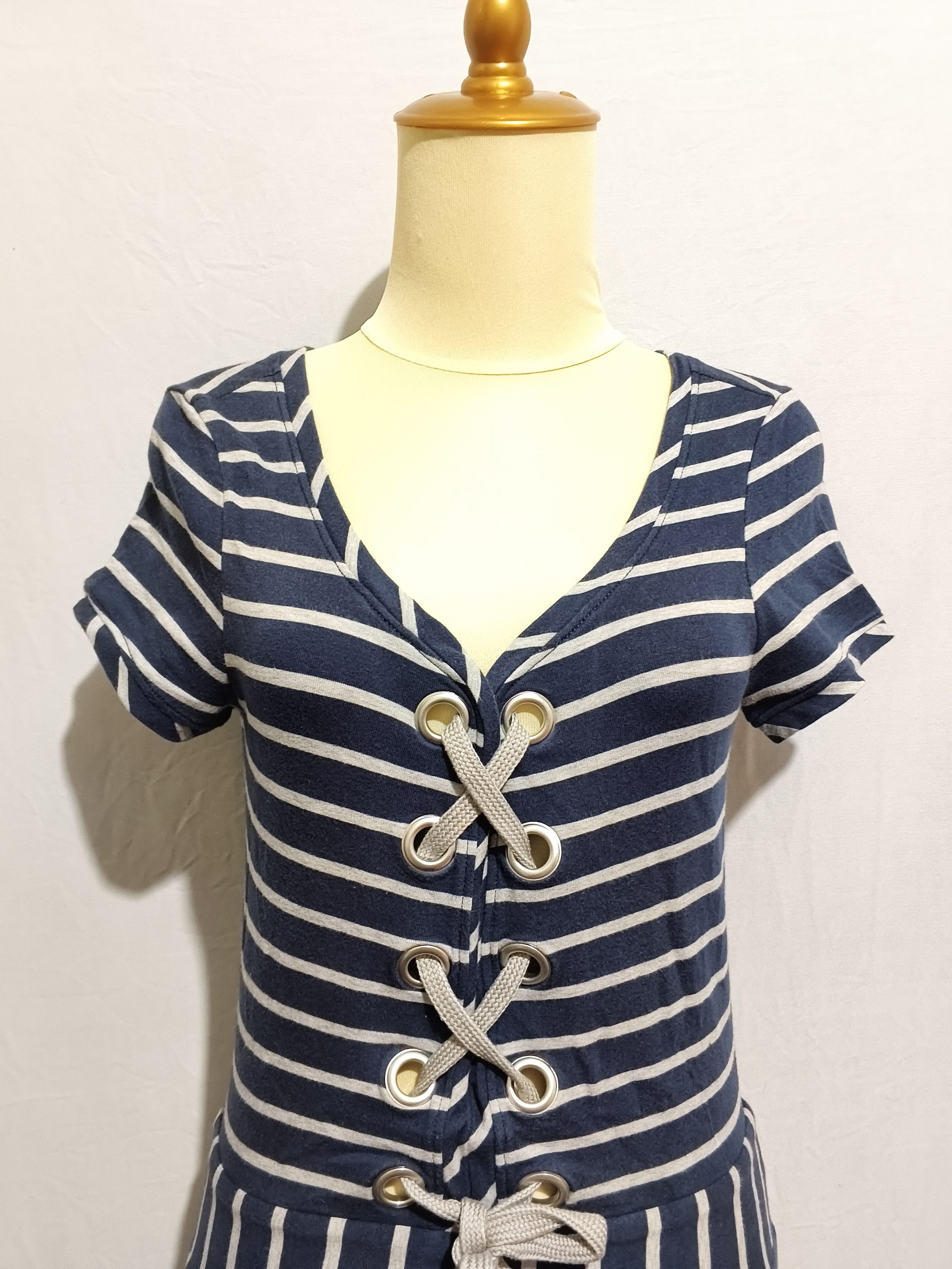 Love Moschino Love Moschino Women Blue Striped Dress Size S / US 4 / IT 40 - 3 Thumbnail