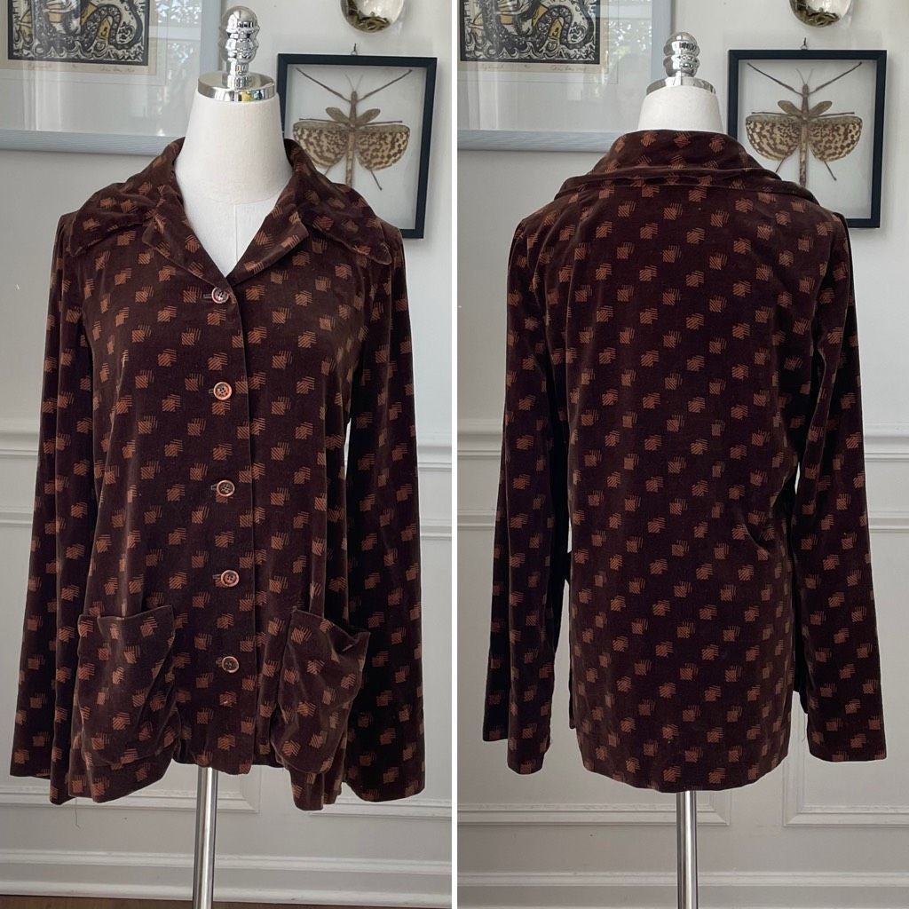 Vintage Vintage 70s Gloria Sachs Velveteen Barrymore Dagger Collar B Size M / US 6-8 / IT 42-44 - 1 Thumbnail
