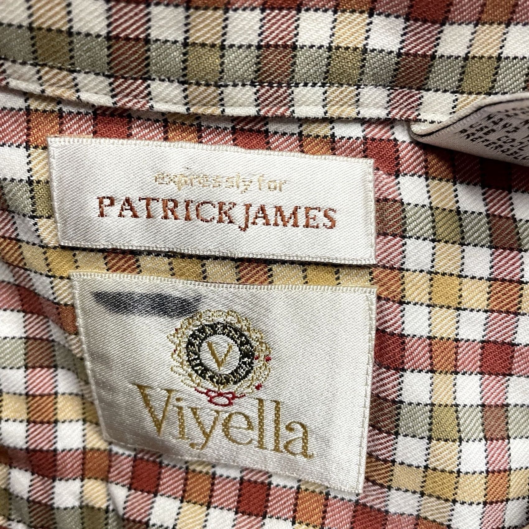 Vintage Patrick James Plaid Button Down Adult Large Beige Gingham Pocket Longsleeve Mens Shirt Beige 90s Retro USA Mens Size US L / EU 52-54 / 3 - 7 Thumbnail
