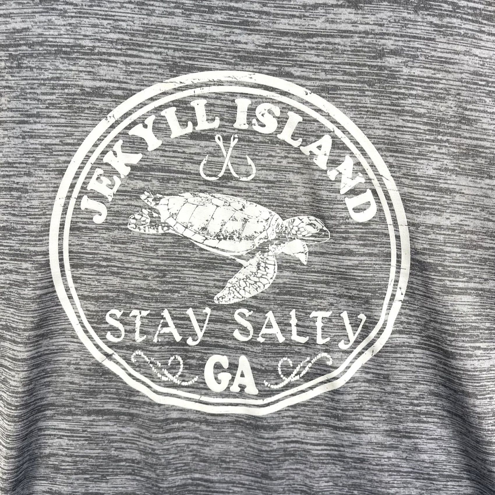 Vintage Banana Boat Shirt Mens 2XL Gray Jekyll Island Stay Salty UPF 50+ Turtle Logo Long Sleeve Crew Neck Graphic Print Jersey 100% Polyester"} Size US XXL / EU 58 / 5 - 3 Thumbnail