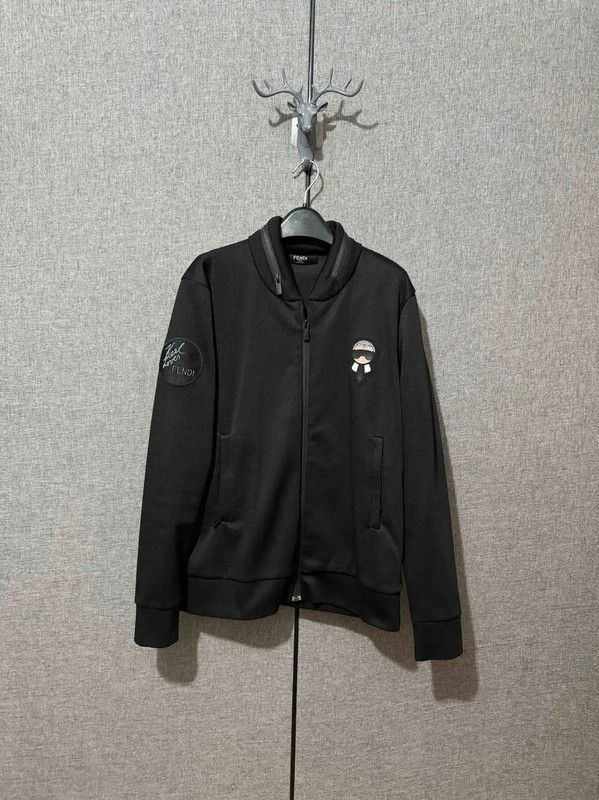 Fendi Fendi Black Logo Embroidered Men's Jacket 0089 Size US S / EU 44-46 / 1 - 1 Thumbnail