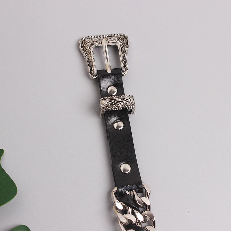 Vintage Carved Buckle Twisted Metal Chain Belts Size ONE SIZE - 3 Thumbnail