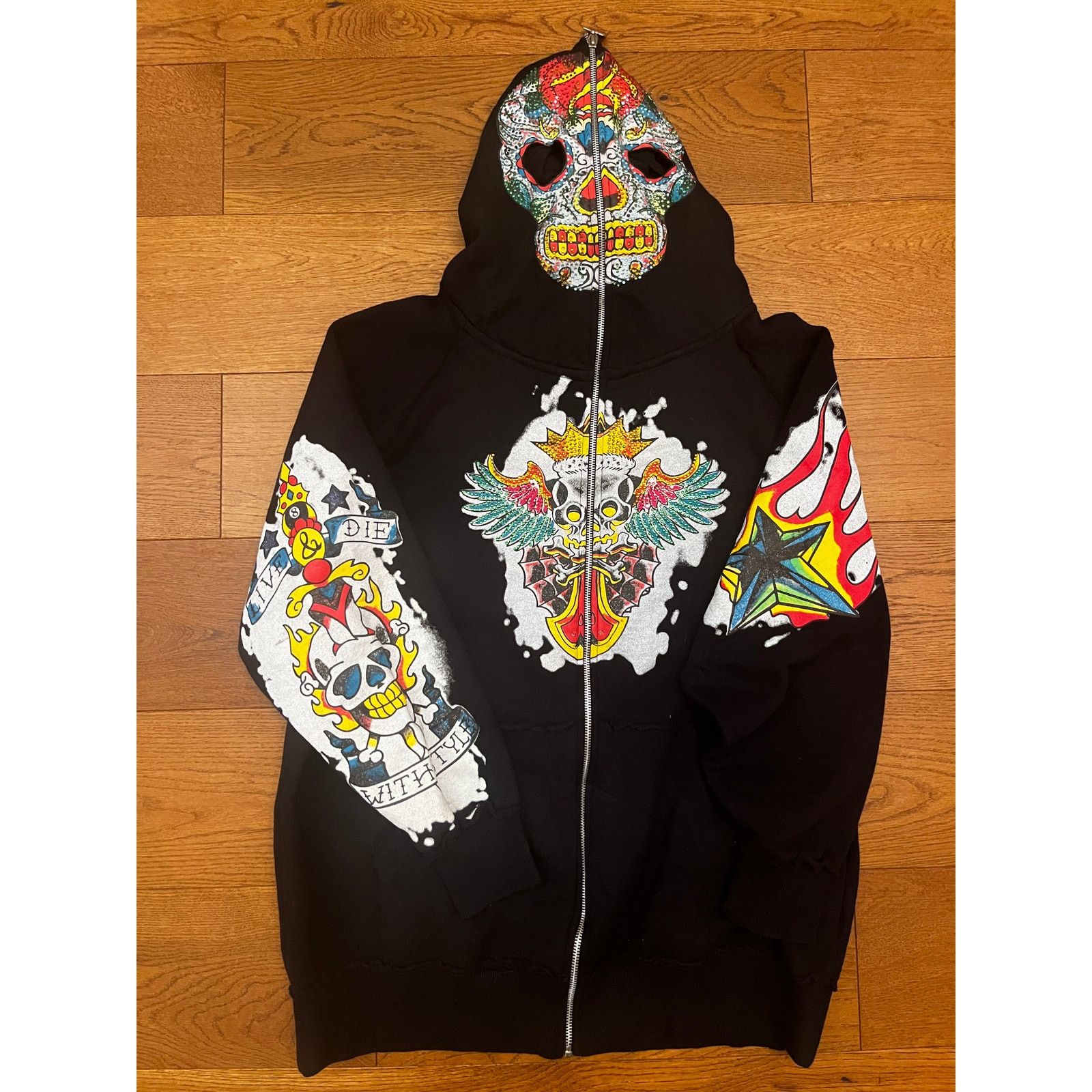 Other Vodka Black Skull Print Full Zip Hoodie Size US L / EU 52-54 / 3 - 2 Thumbnail