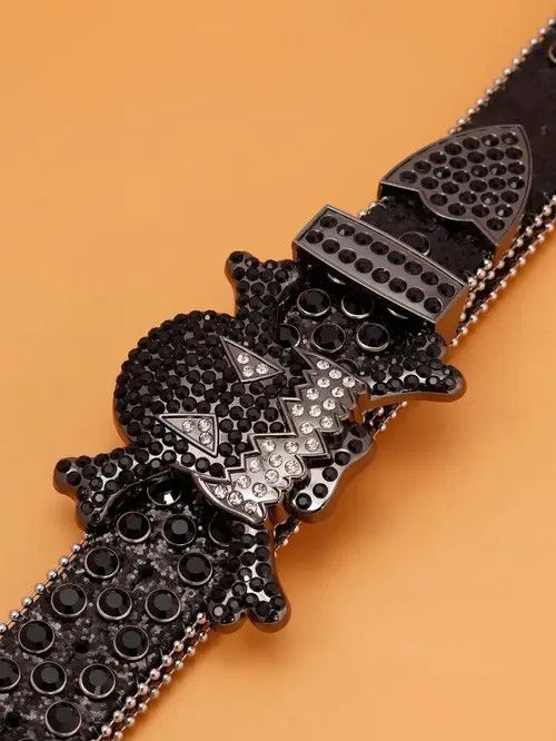 Other Rhinestone Skull Halloween Belt Size ONE SIZE - 1 Thumbnail