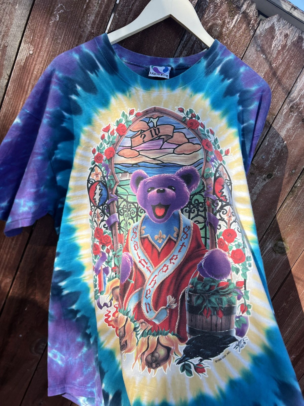 Grateful Dead 1998 Grateful Dead Vintage Liquid Blue Tee Shirt Size US L / EU 52-54 / 3 - 2 Thumbnail