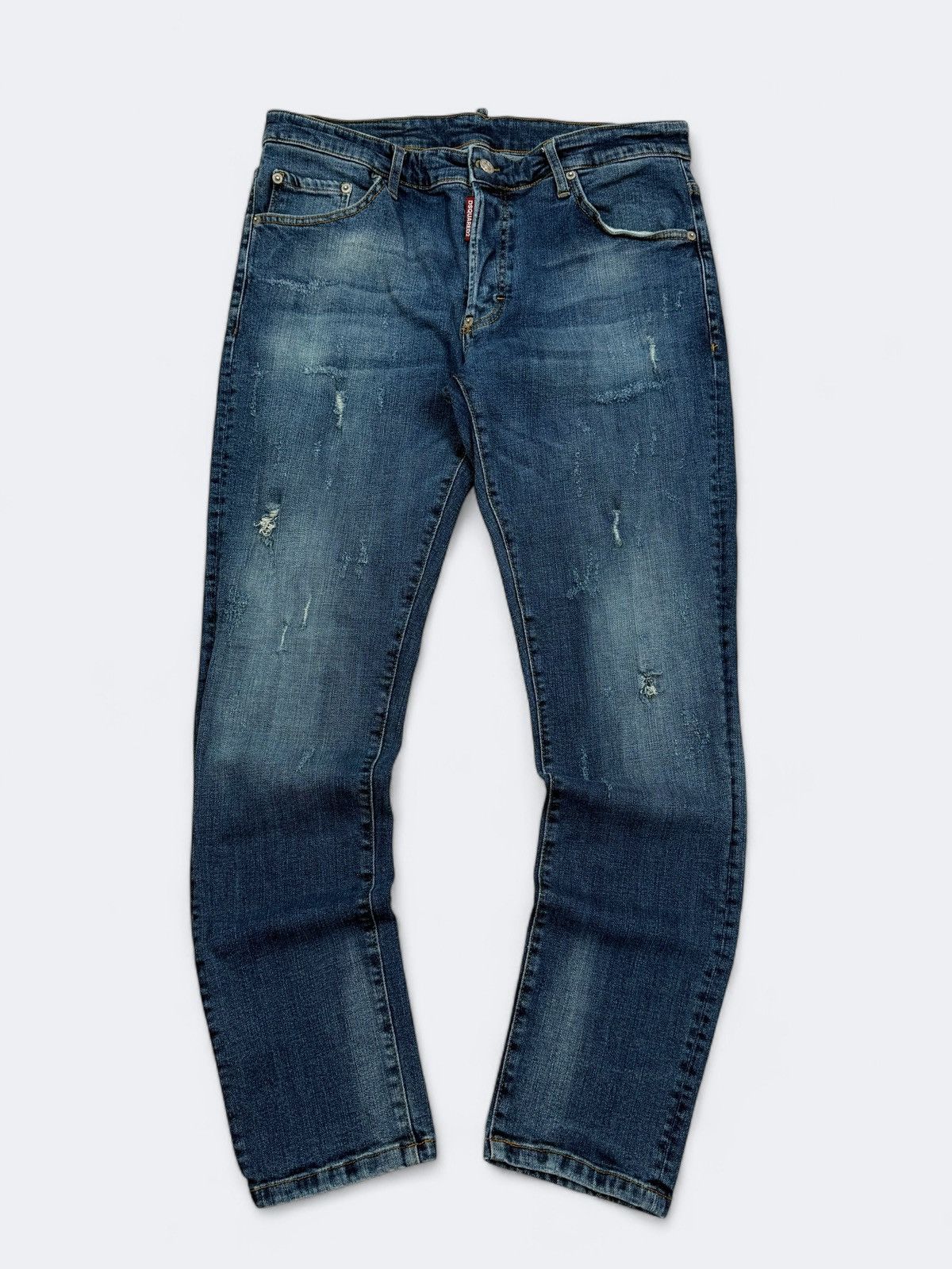 Dsquared2 Distressed Washed Slim Denim Jeans Skater Jeans