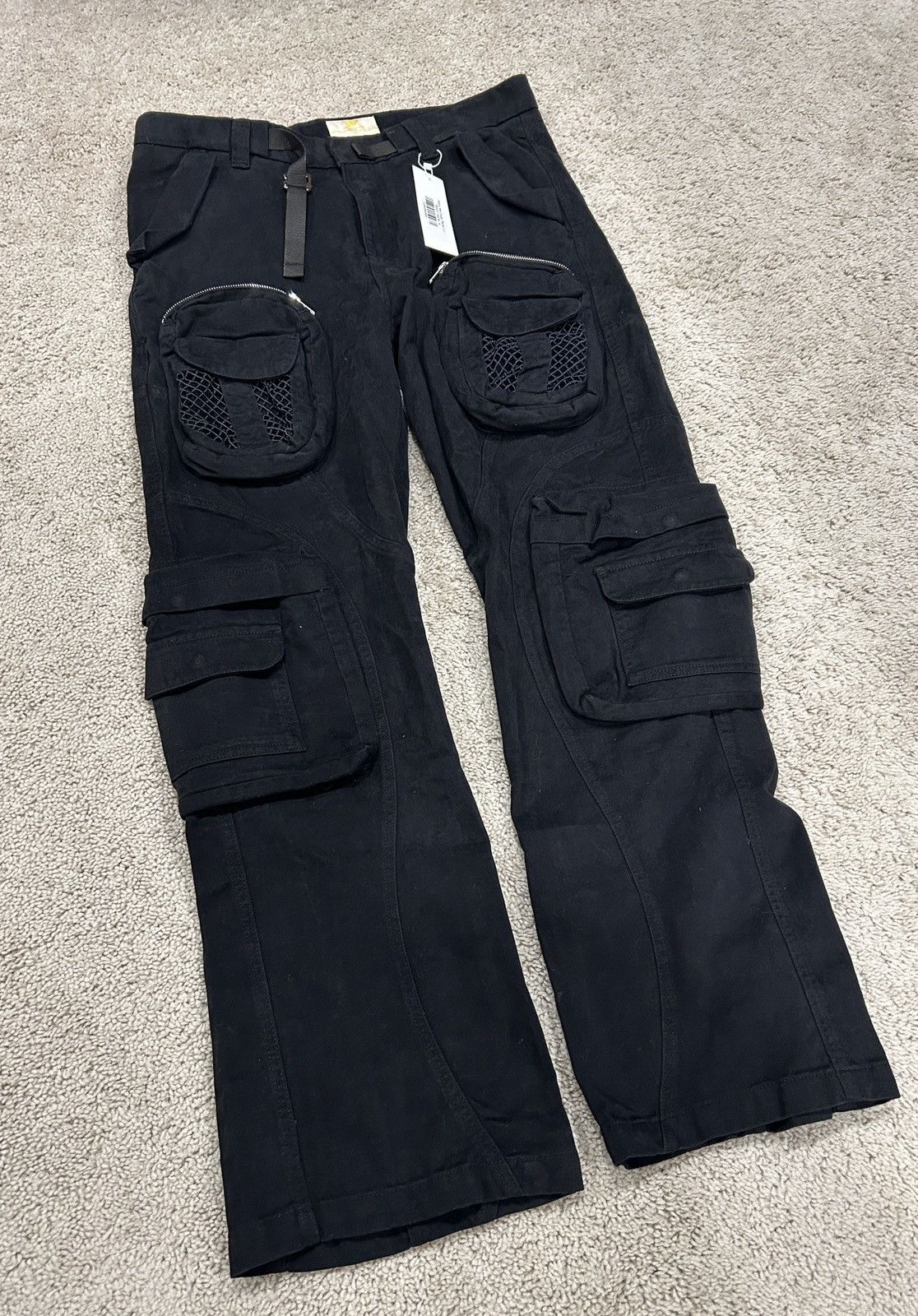 Trendt Vision Men’s Tactical Multi Pocket Utility Black Cargo Pants Size US 36 / EU 52 - 2 Thumbnail