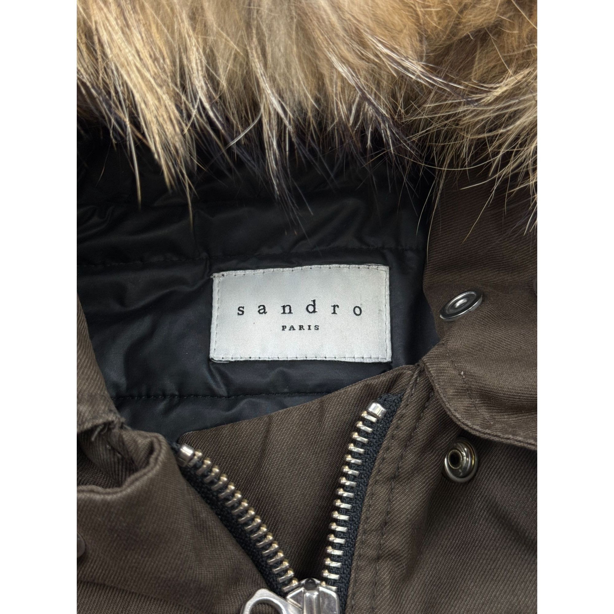 Sandro Sandro Paris Fur Hood Cotton Parka (Y1214) Size S / US 4 / IT 40 - 4 Thumbnail