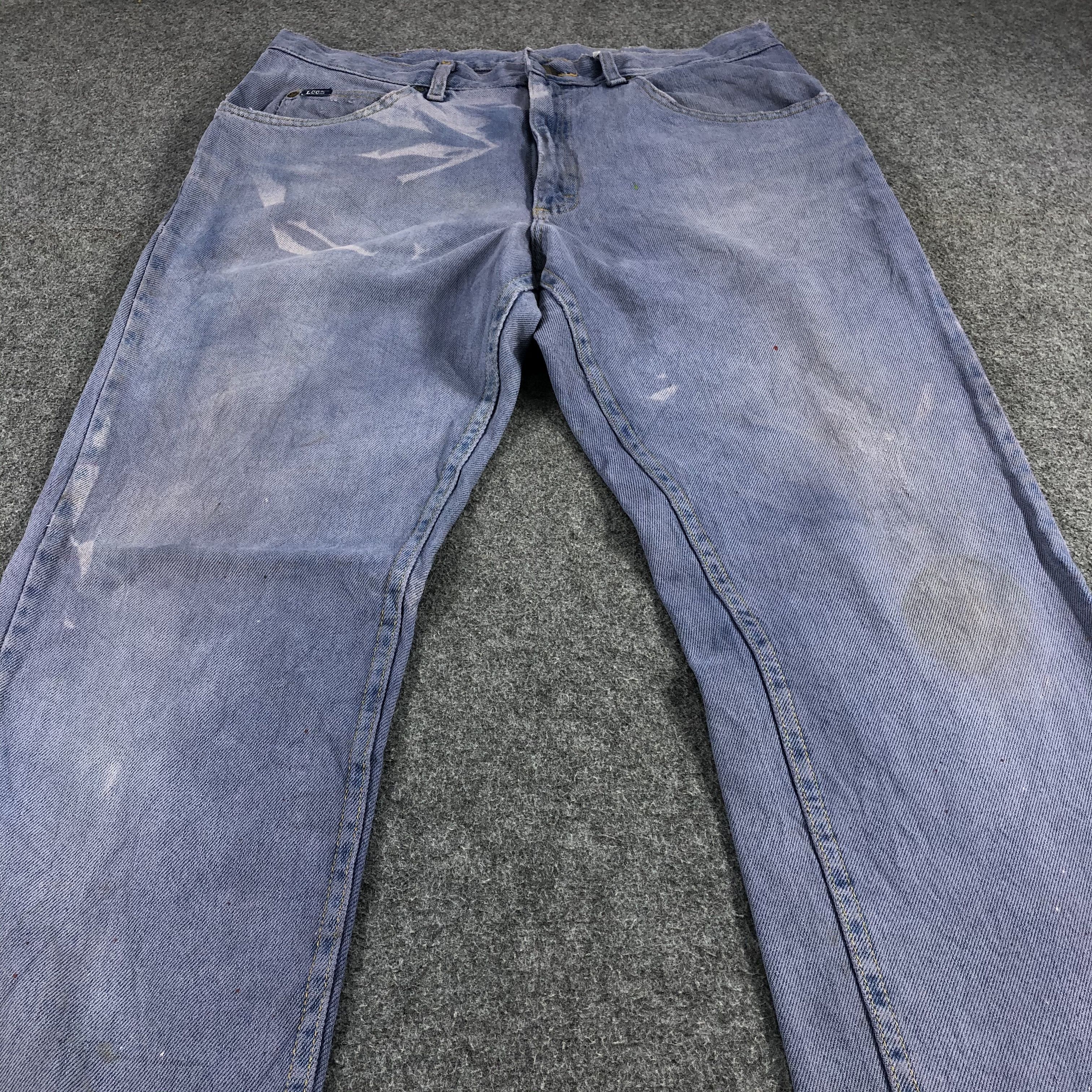 Lee Vintage Lee Jeans Faded Distressed Hem Denim KJ454 Size US 35 - 3 Thumbnail