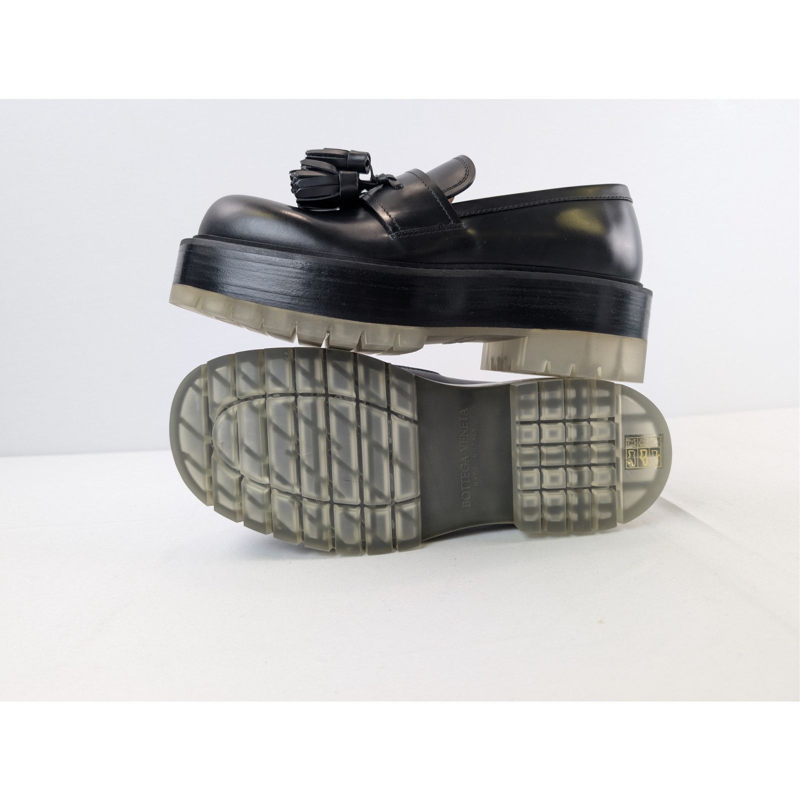 Bottega Veneta o1rshd1 Stilt Tasselled Platform Leather Loafers Boots Black Size US 6.5 / EU 39-40 - 1 Thumbnail