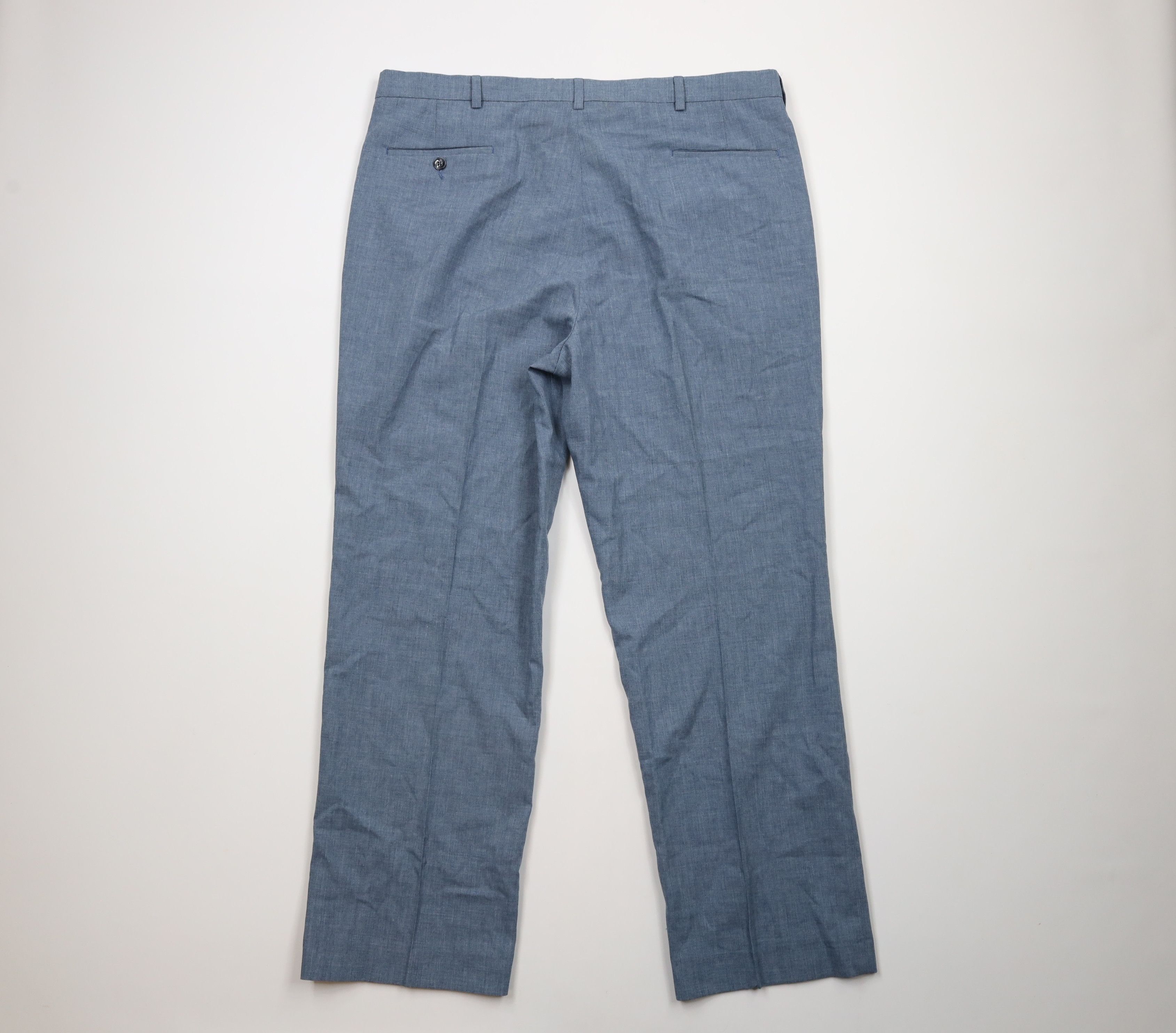 Vintage Vintage 70s Streetwear Knit Wide Leg Chino Pants Blue Size US 38 / EU 54 - 7 Thumbnail