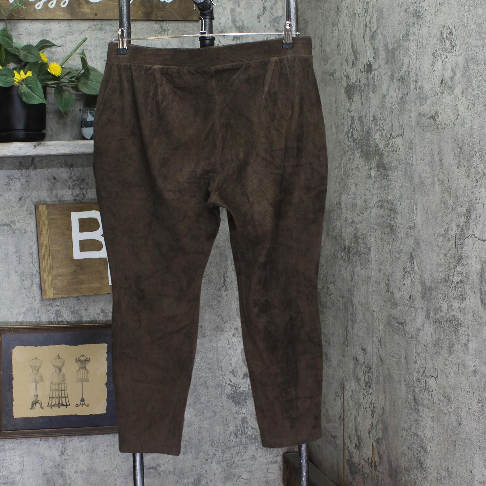 Lands' End Lands' End High Rise Corduroy Leggings Rich Coffee Brown Pl Size 36" / US 14 / IT 50 - 2 Thumbnail