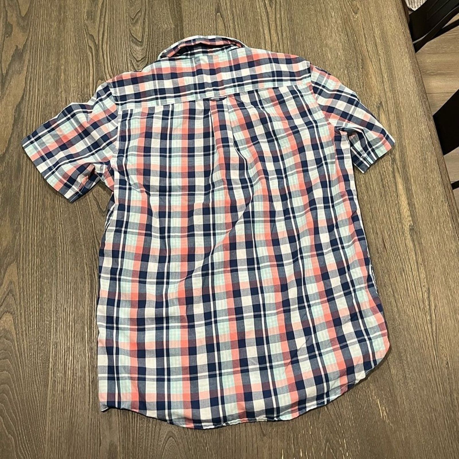 Chaps Chaps Easy Care Blue Pink Plaid Short Sleeve Button Up Sz M Size US M / EU 48-50 / 2 - 4 Thumbnail